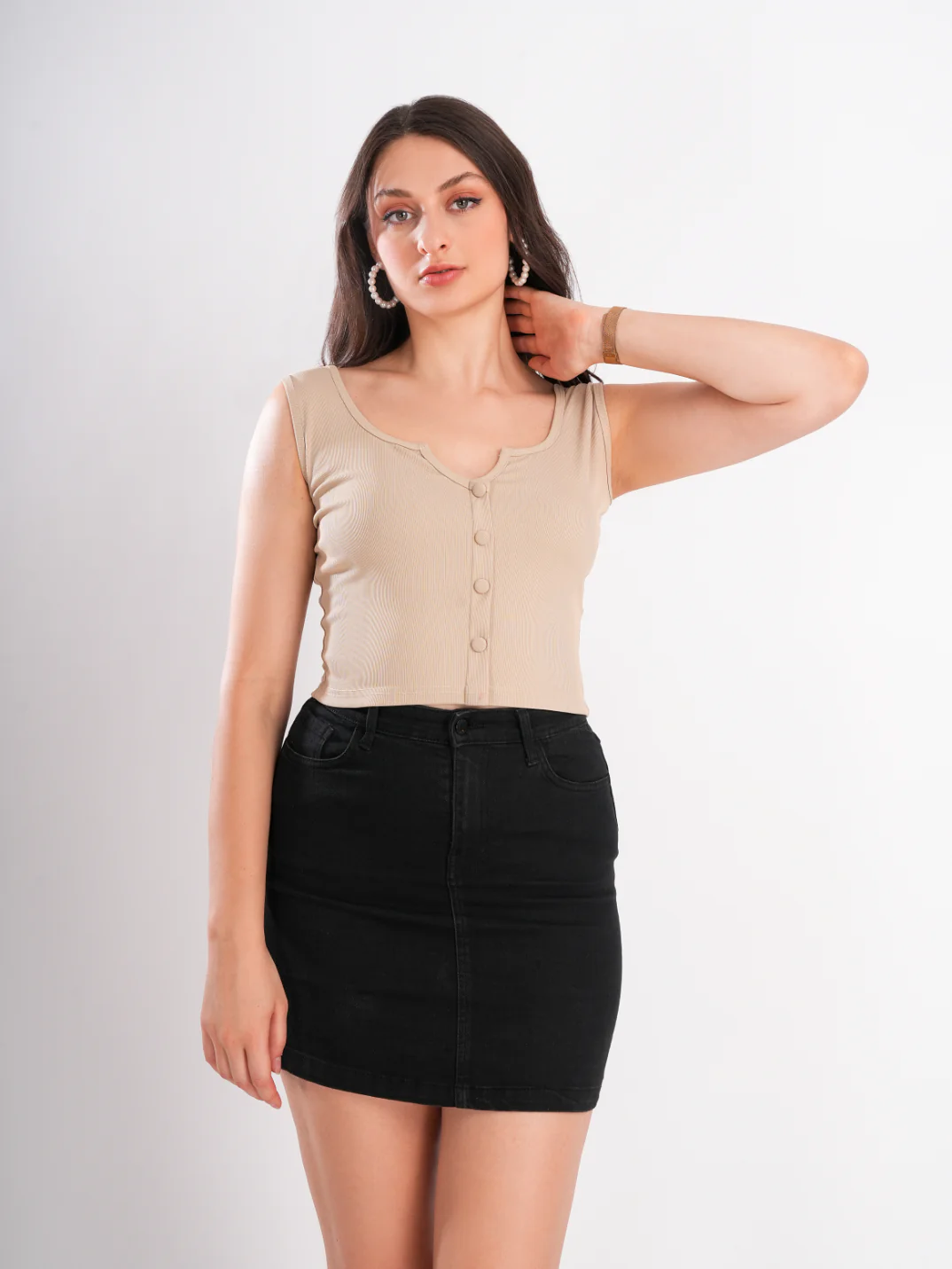 Beige Sleeveless Top - Image 6