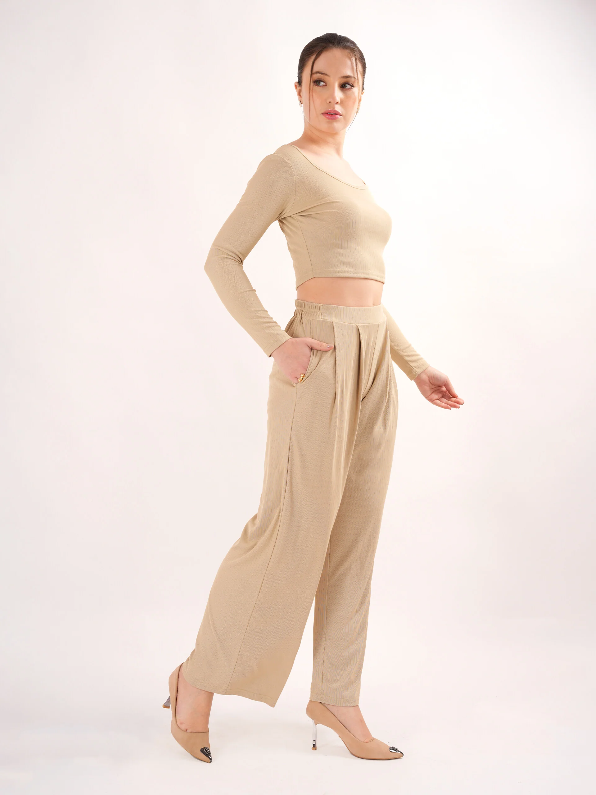 Clobug Beige Textured co ord set - Image 5