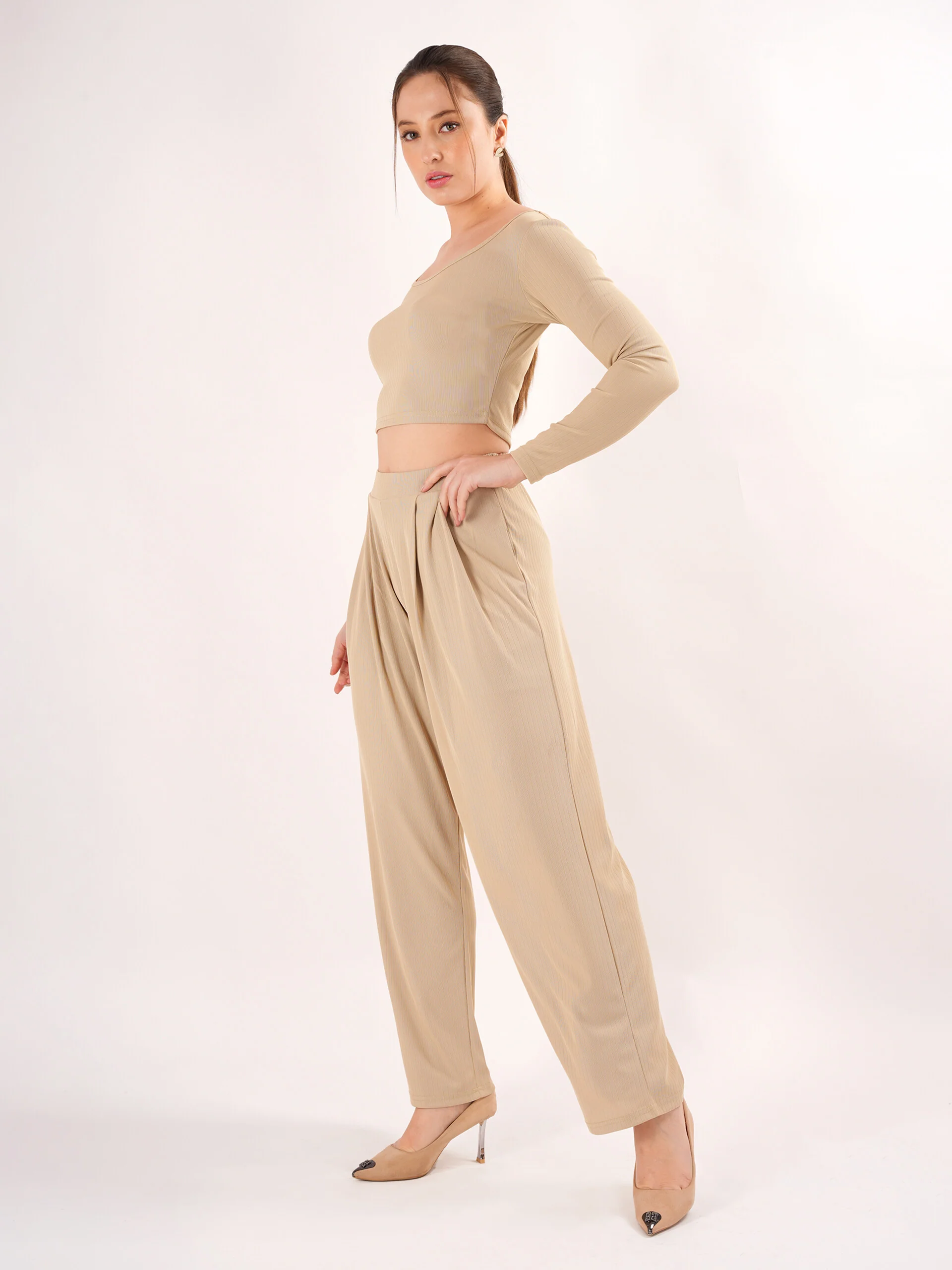 Clobug Beige Textured co ord set - Image 6