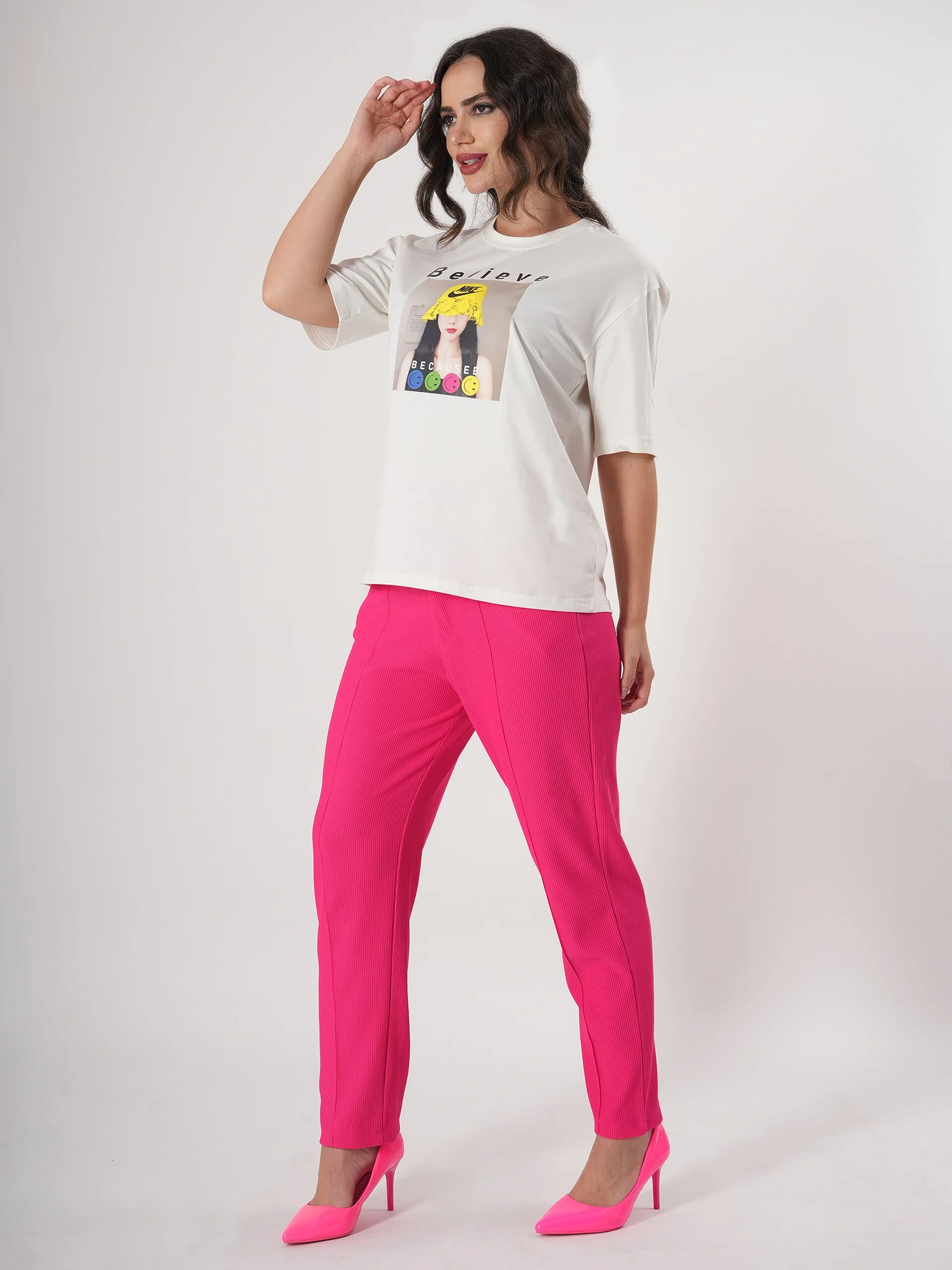 Believe Printed T- Shirt With Round Neck and Half Sleeve - Image 3