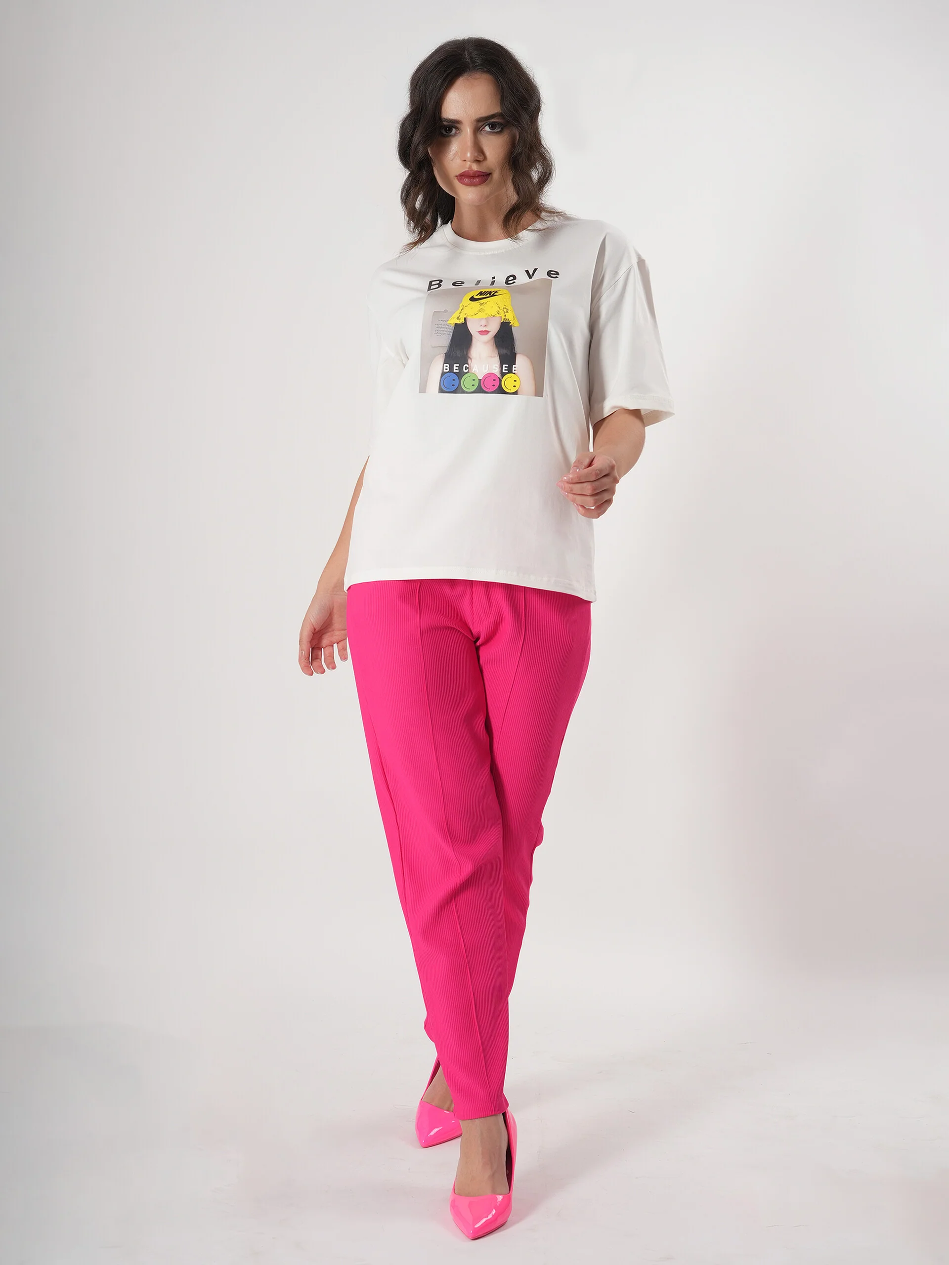 Believe Printed T- Shirt With Round Neck and Half Sleeve - Image 6