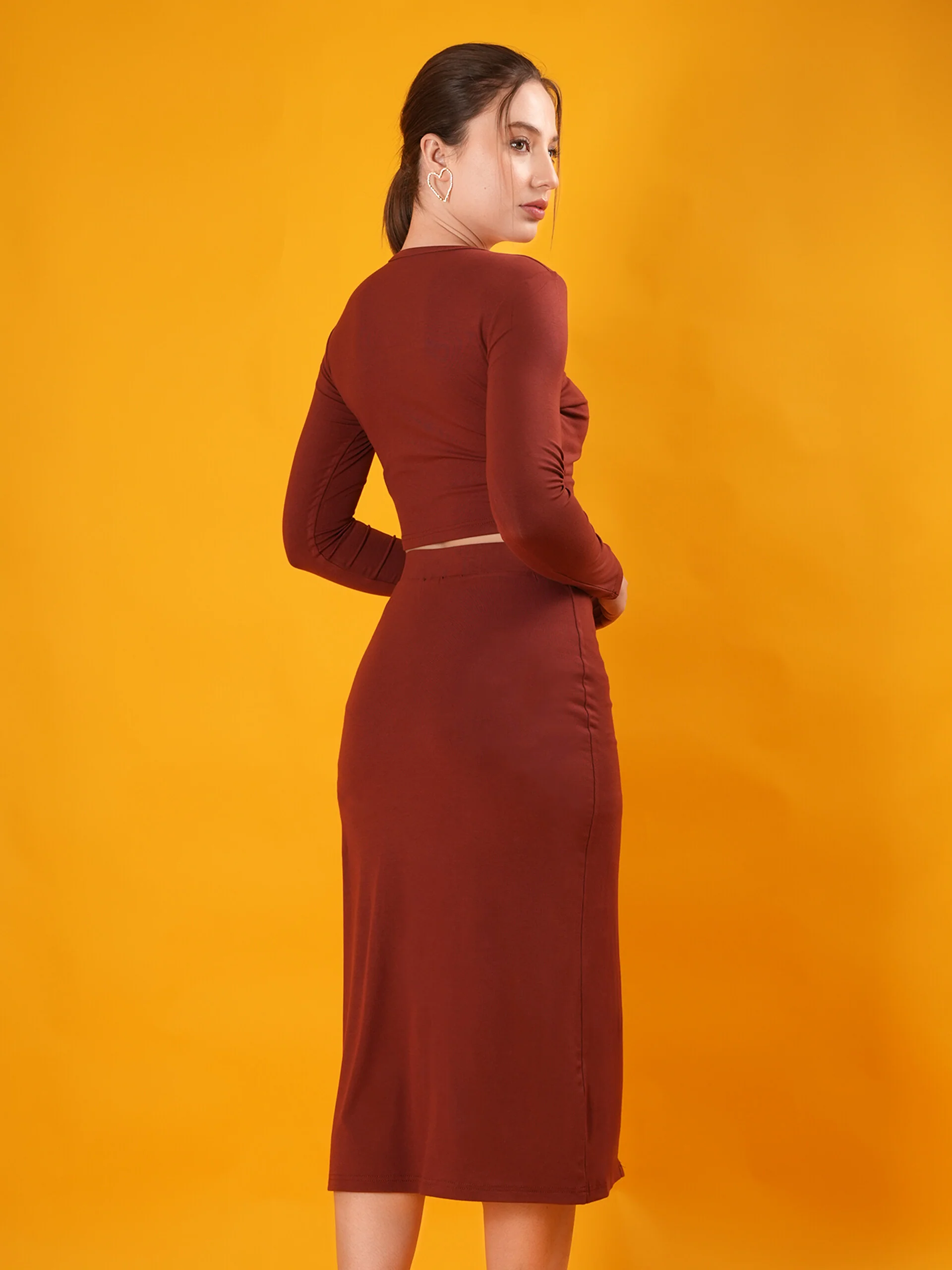 Clobug Brown Shoulder Cut co ord set - Image 4