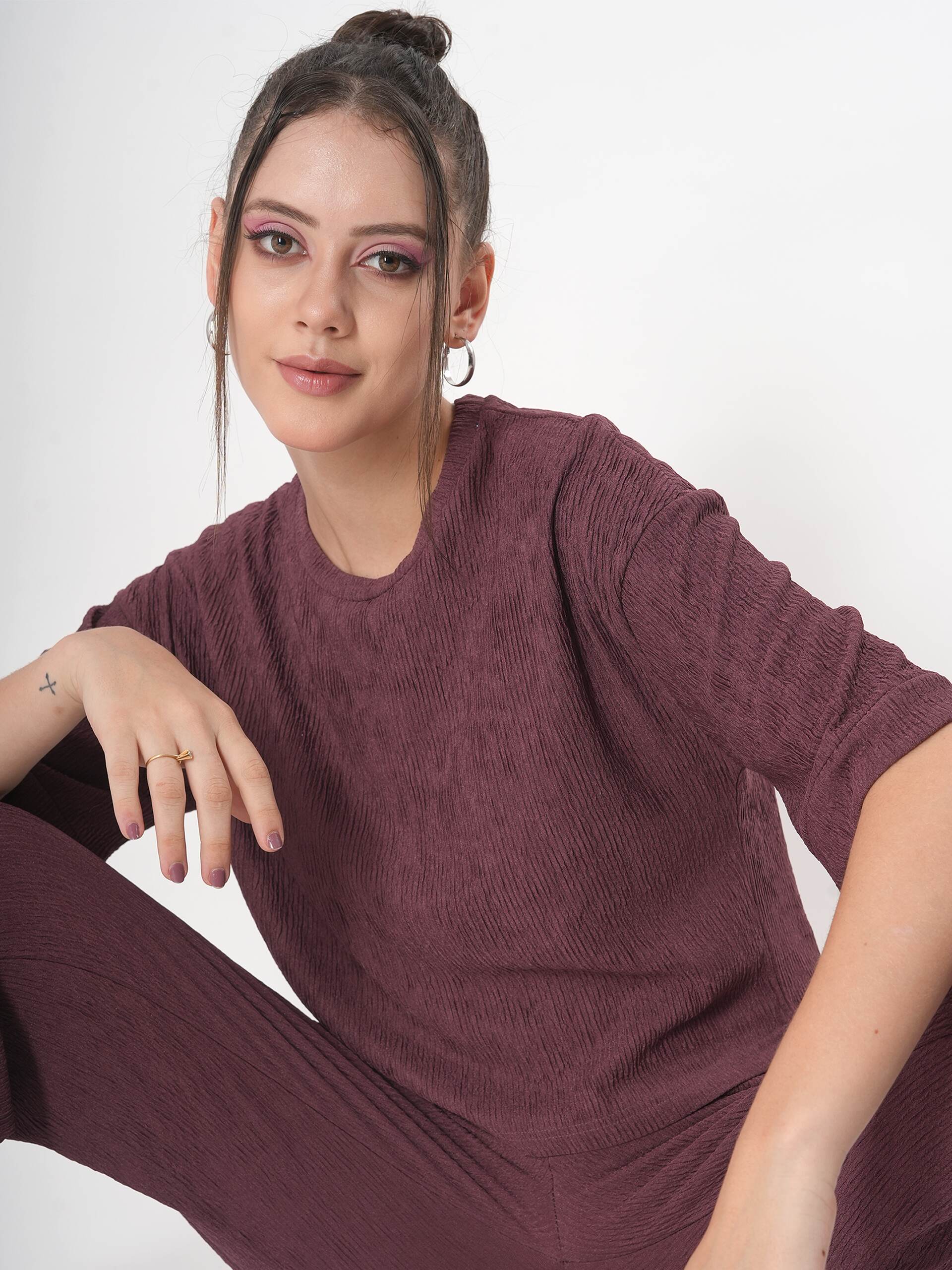 Clobug Crinkle co ord set with Round Neck & Half Sleeve - Image 10