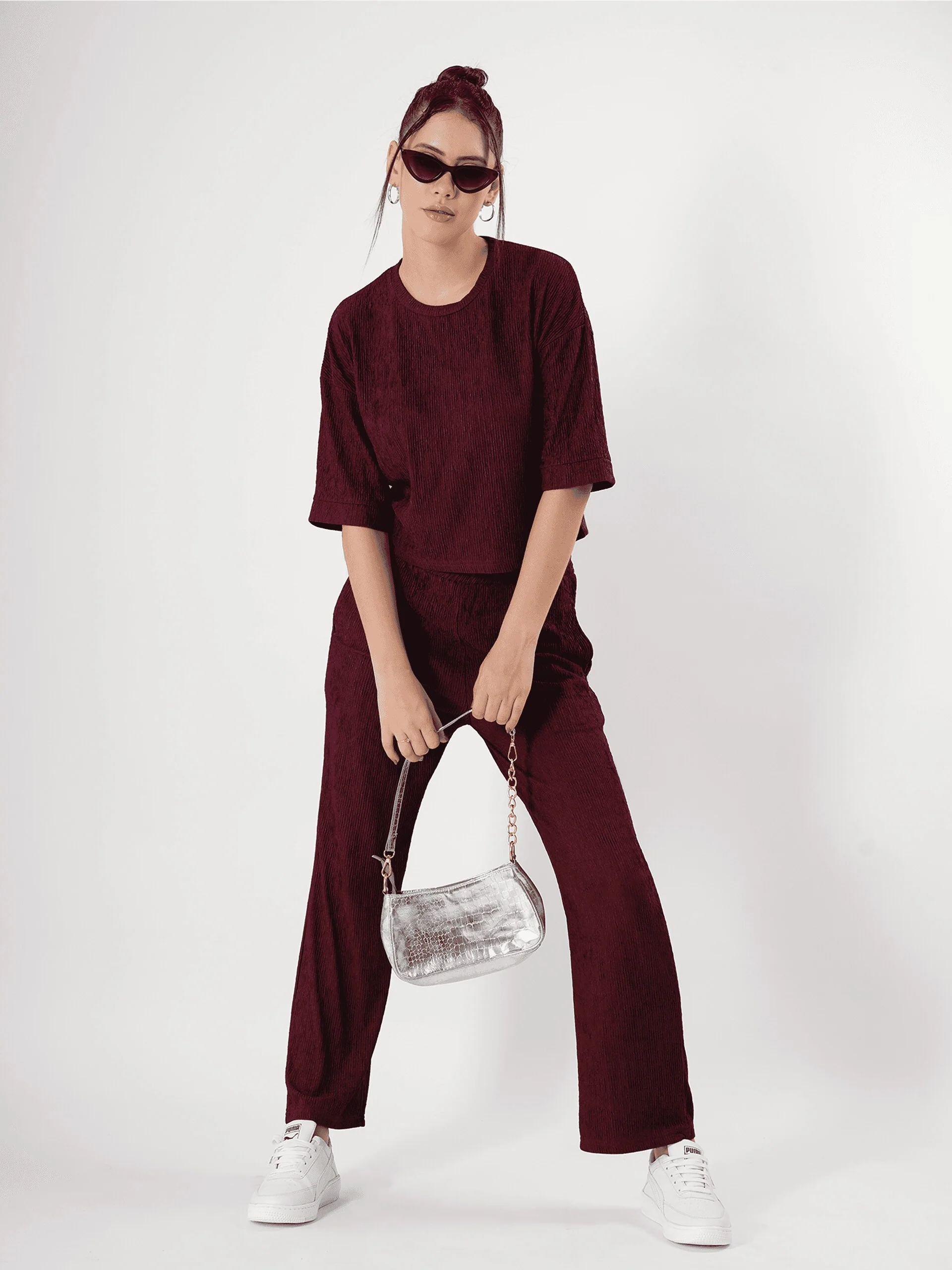 Clobug Crinkle co ord set with Round Neck & Half Sleeve - Image 13