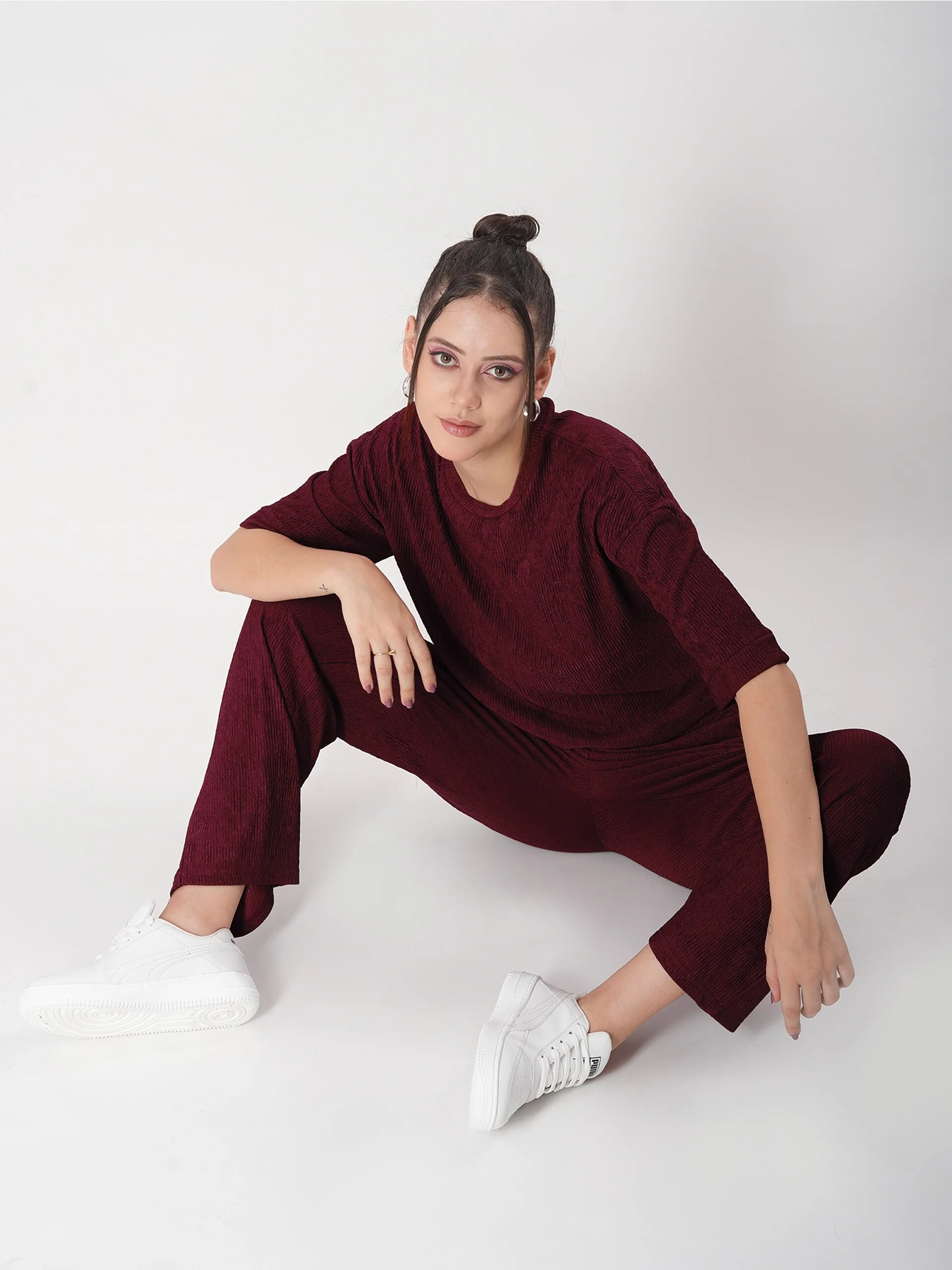 Clobug Crinkle co ord set with Round Neck & Half Sleeve - Image 14