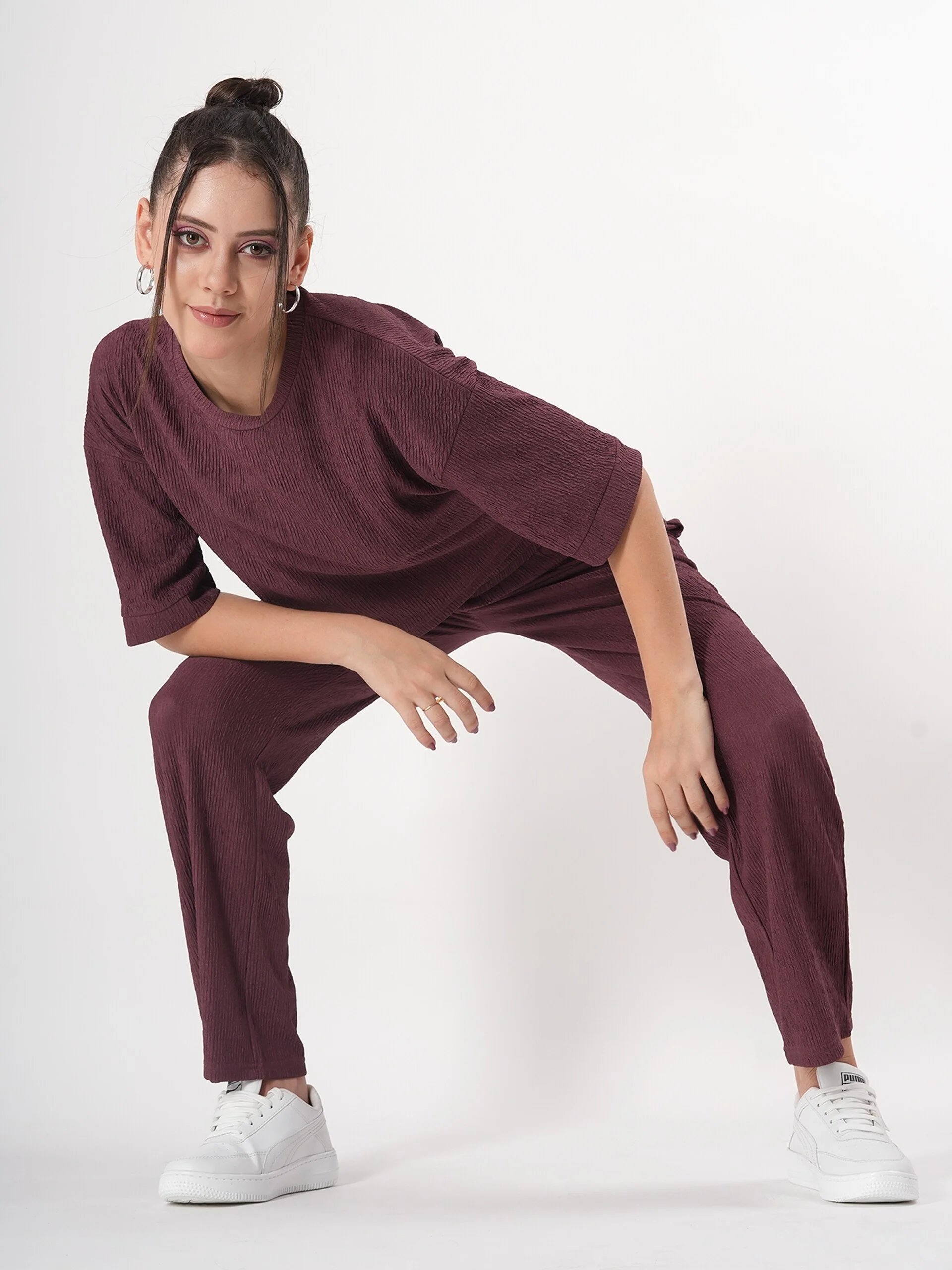 Clobug Crinkle co ord set with Round Neck & Half Sleeve - Image 7