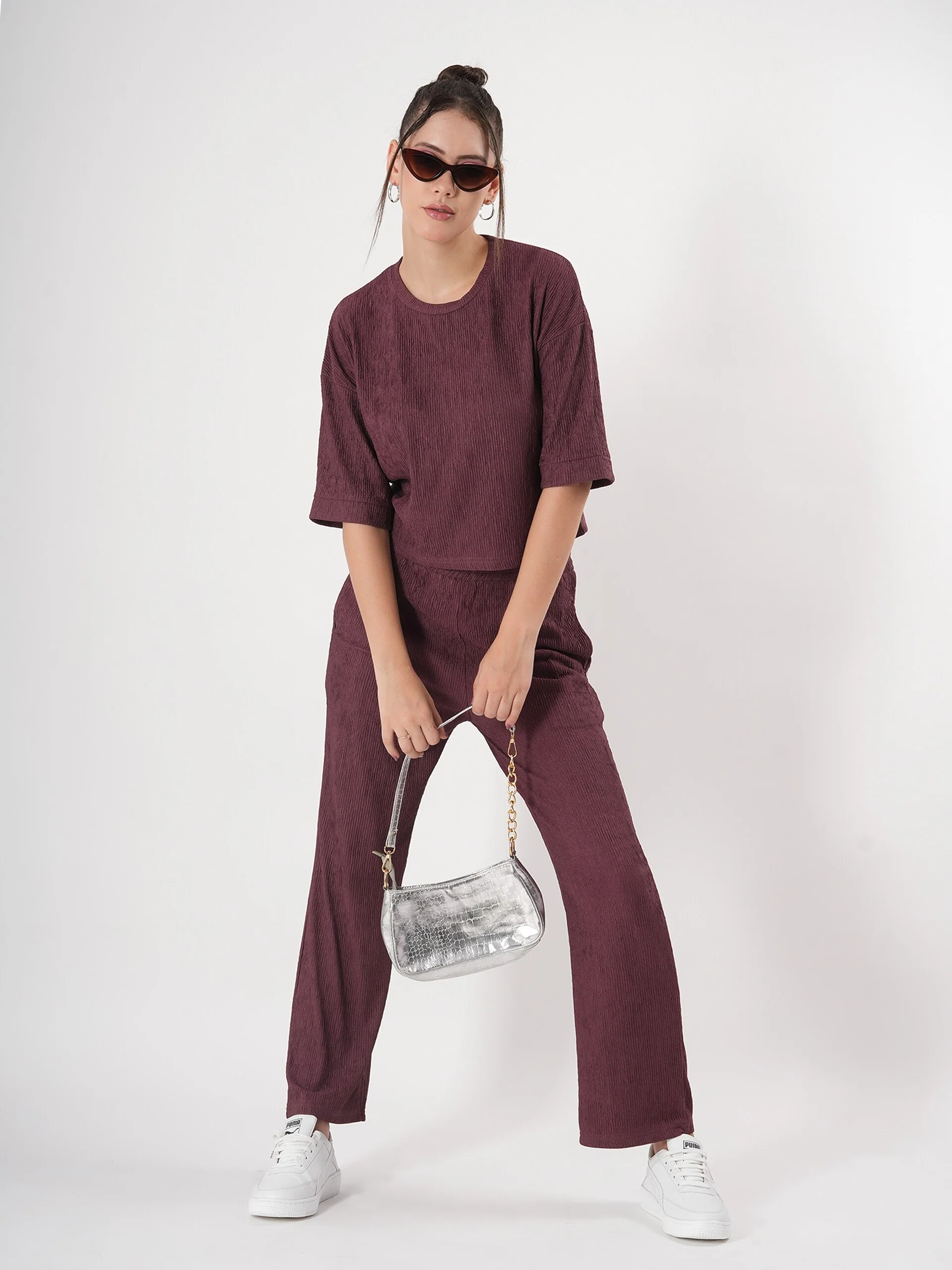 Clobug Crinkle co ord set with Round Neck & Half Sleeve - Image 9