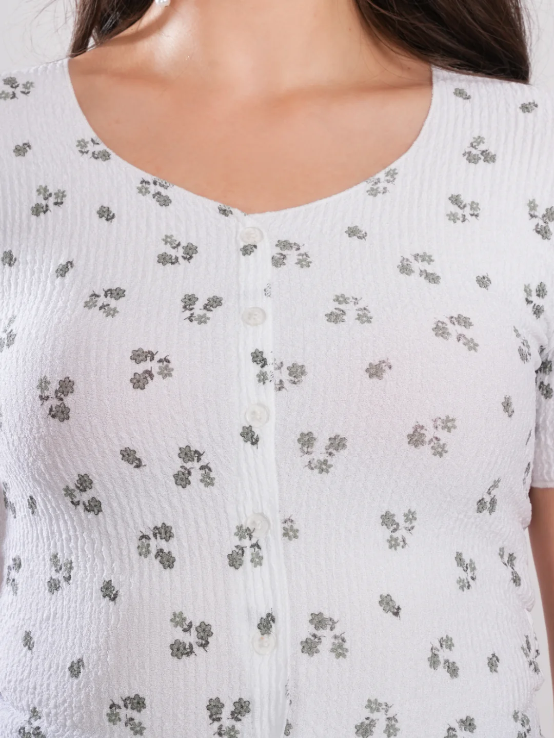 Floral Print White Top - Image 14
