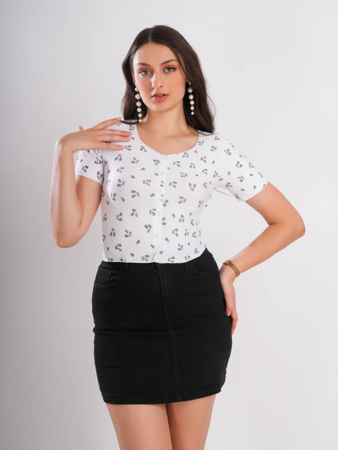 Floral Print White Top - Image 15