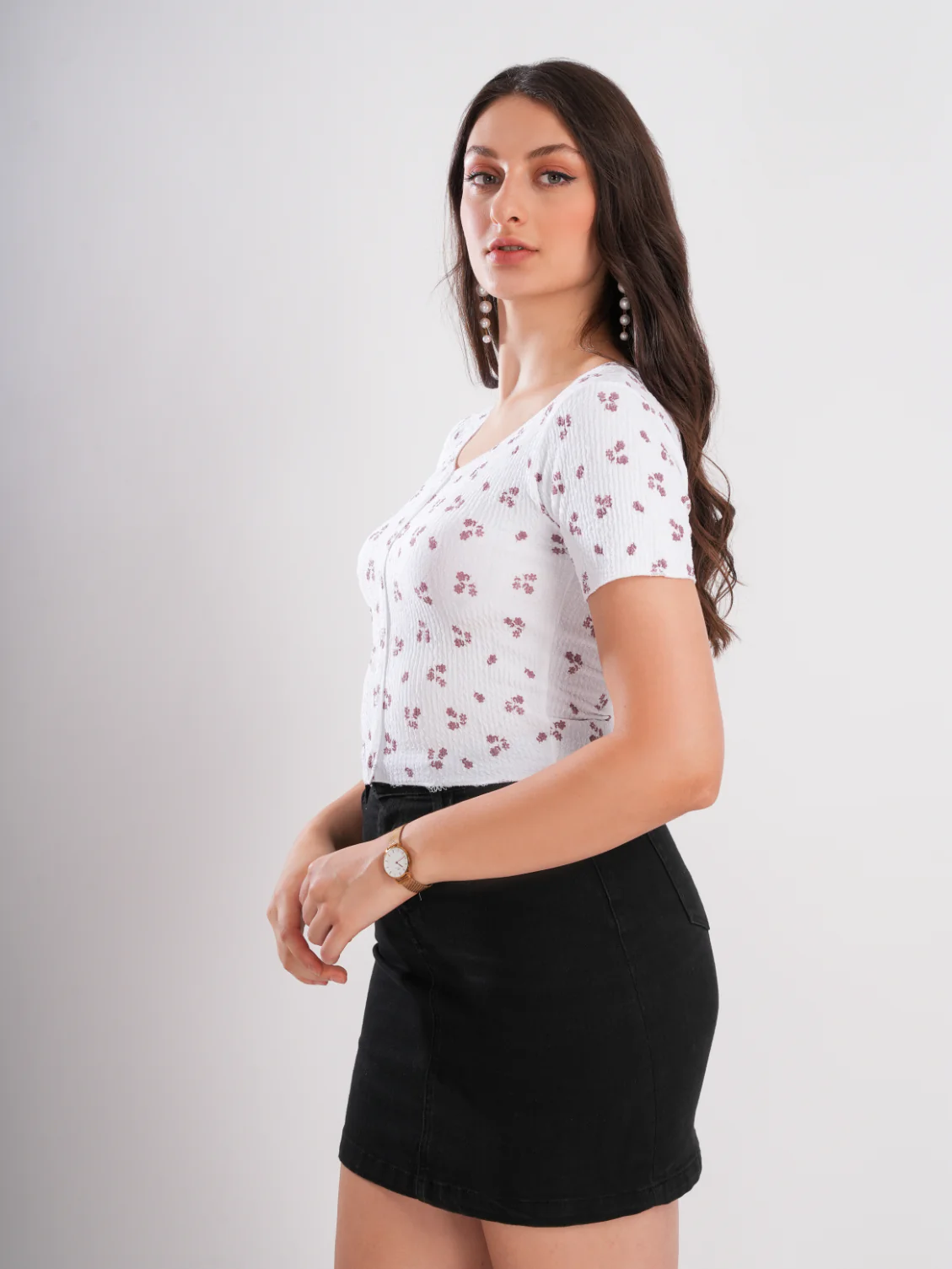 Floral Print White Top - Image 6