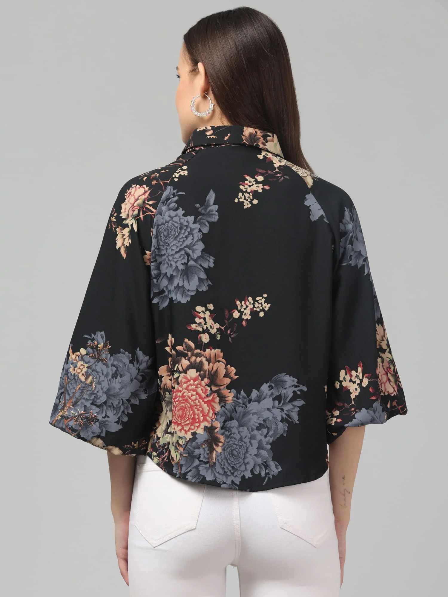 Floral Printed Butterfly Sleeve Top - Image 10