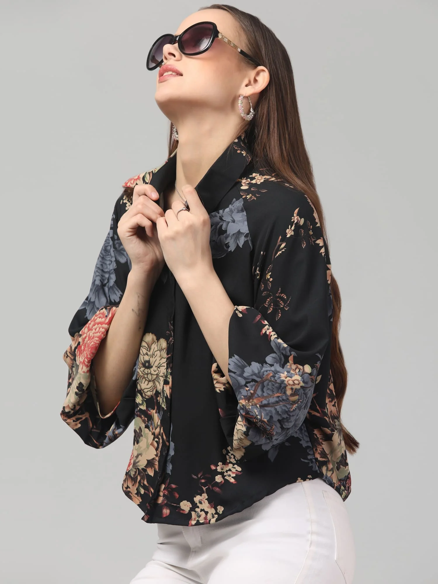 Floral Printed Butterfly Sleeve Top - Image 11
