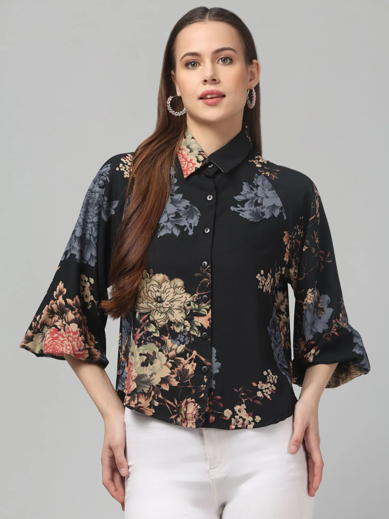Floral Printed Butterfly Sleeve Top - Image 12