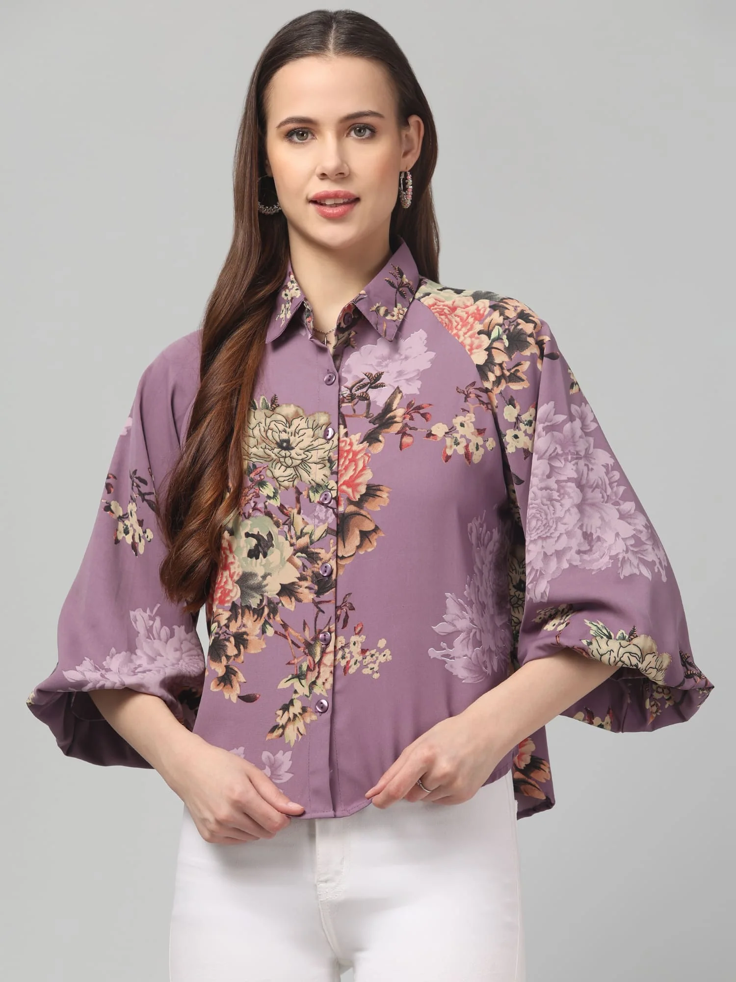 Floral Printed Butterfly Sleeve Top - Image 18