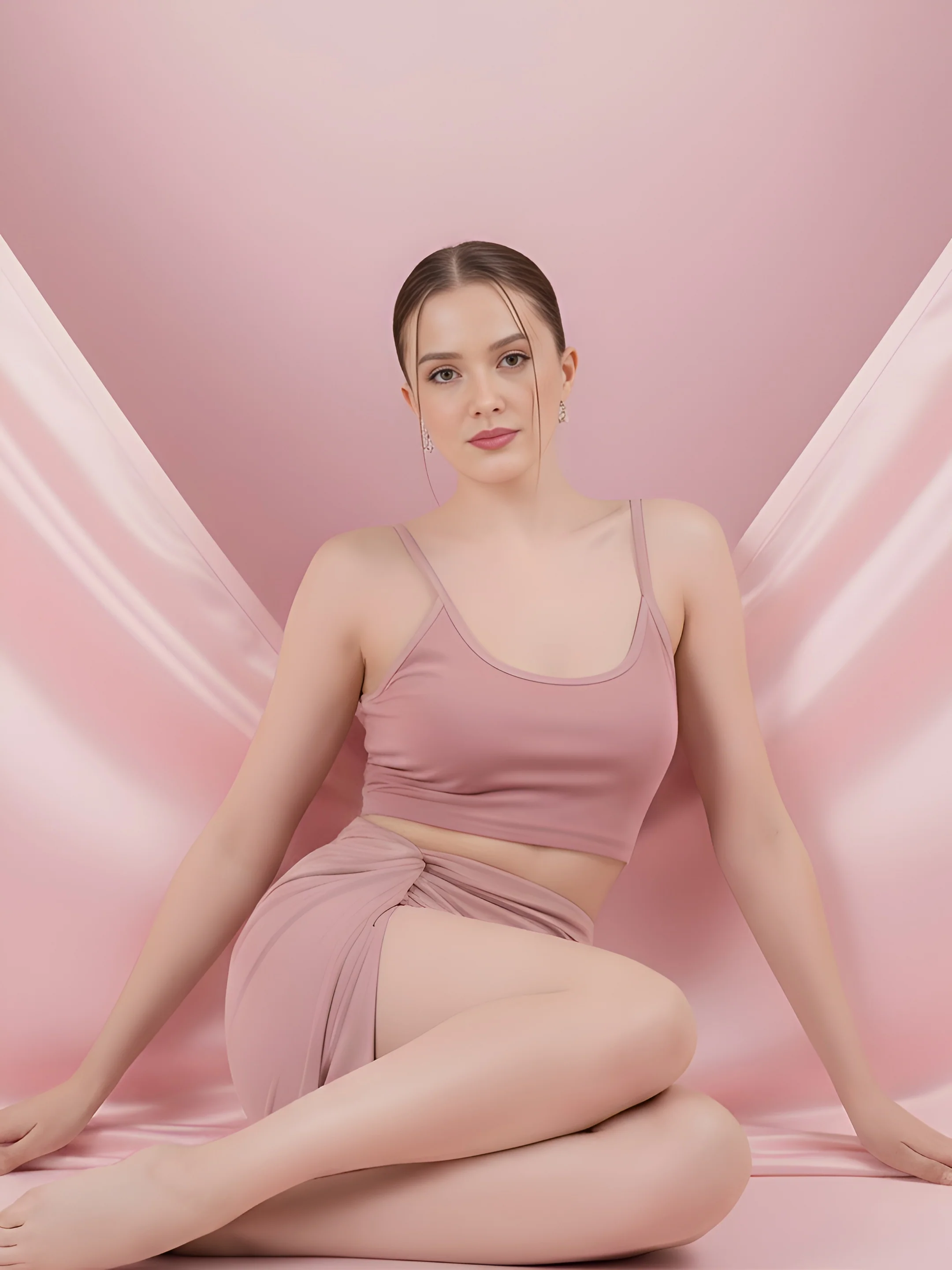 Graceful Pink Wrap-around co ord set - Image 3