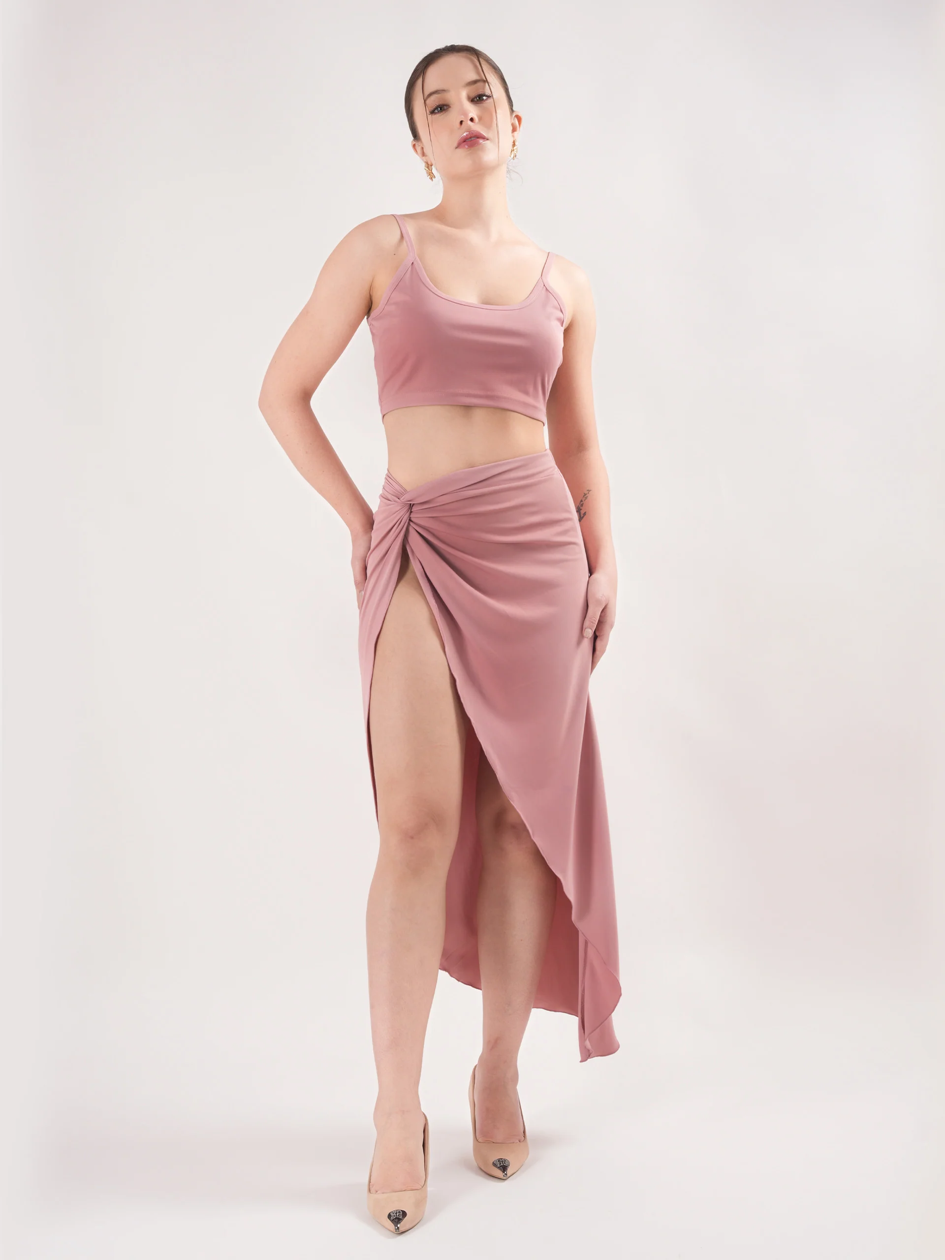 Graceful Pink Wrap-around co ord set - Image 5