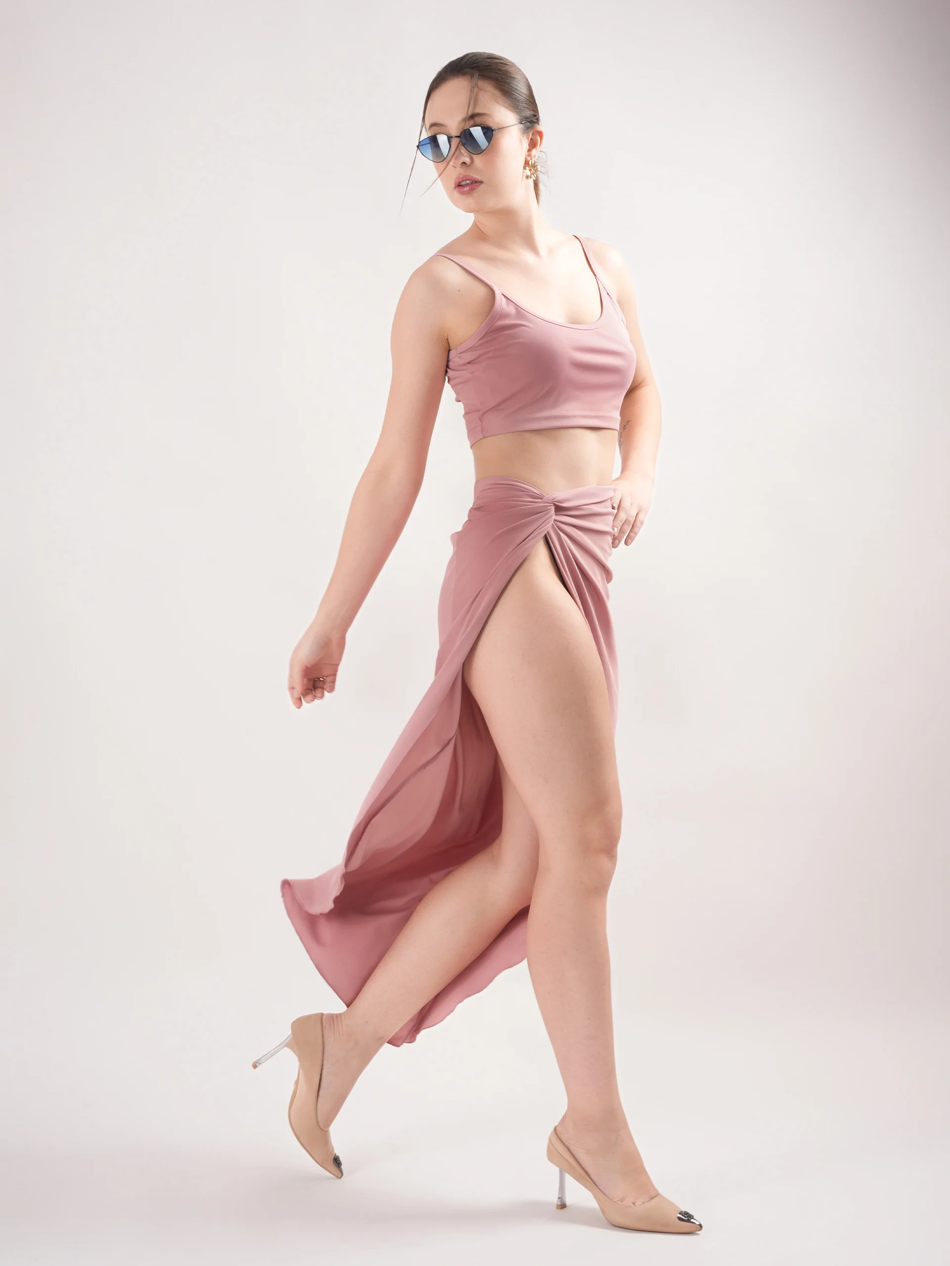 Graceful Pink Wrap-around co ord set - Image 7