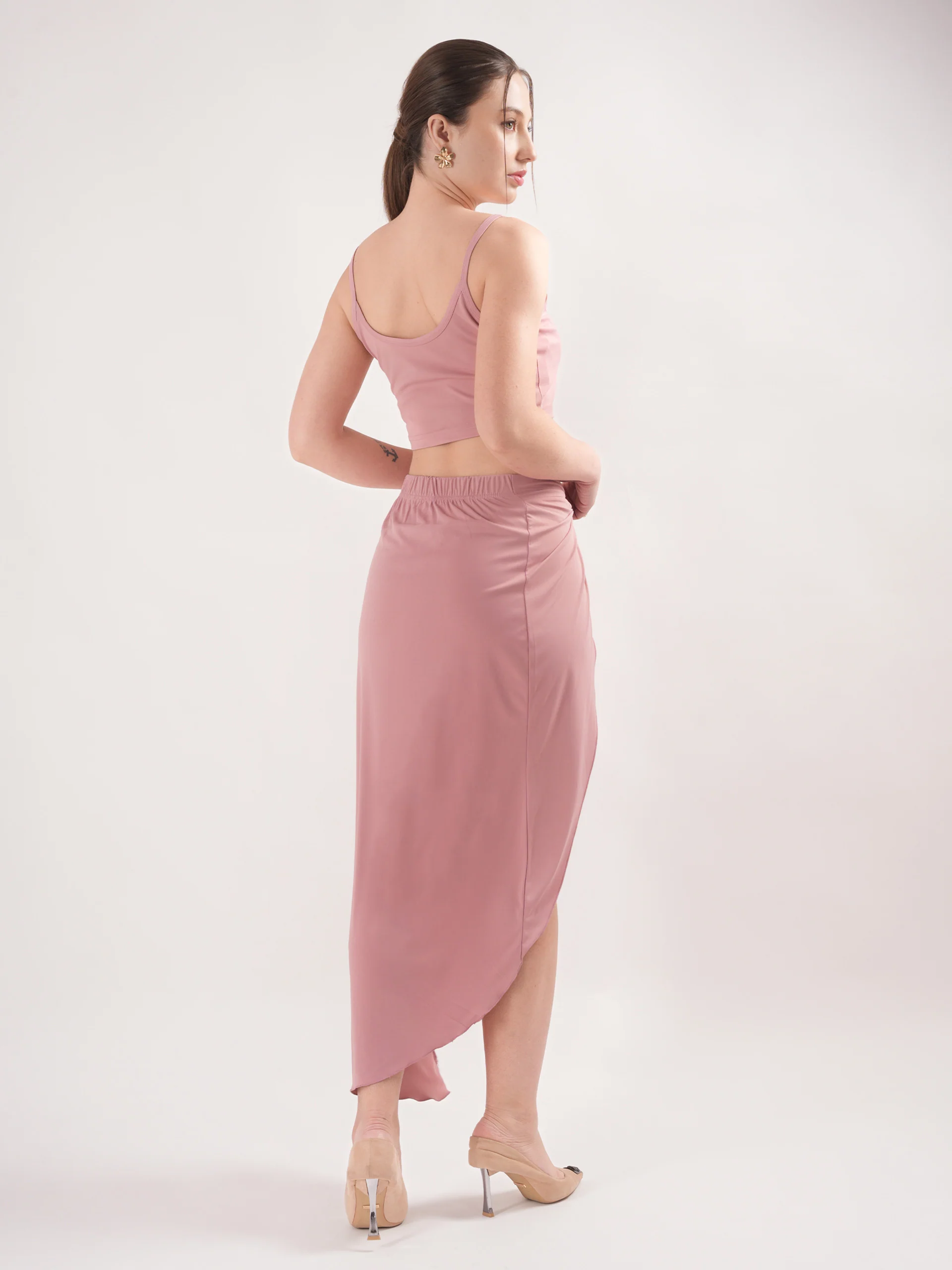 Graceful Pink Wrap-around co ord set - Image 8
