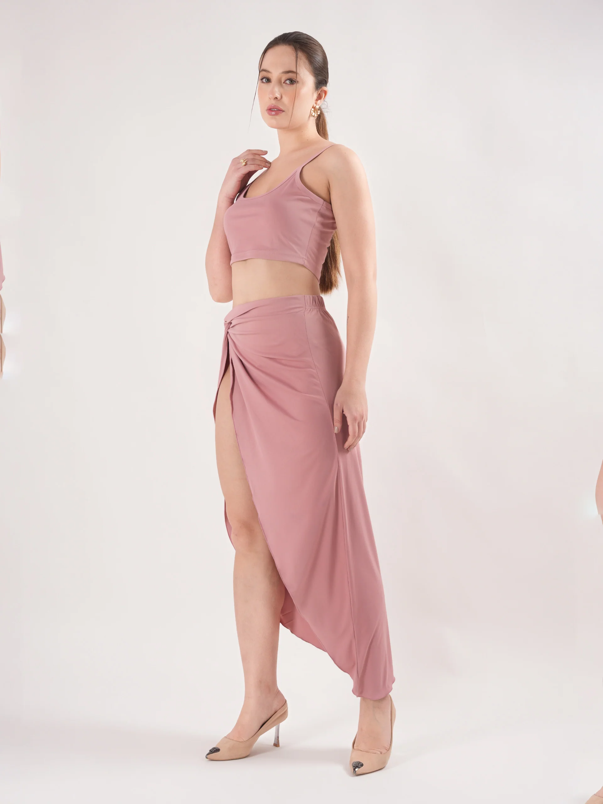 Graceful Pink Wrap-around co ord set - Image 9