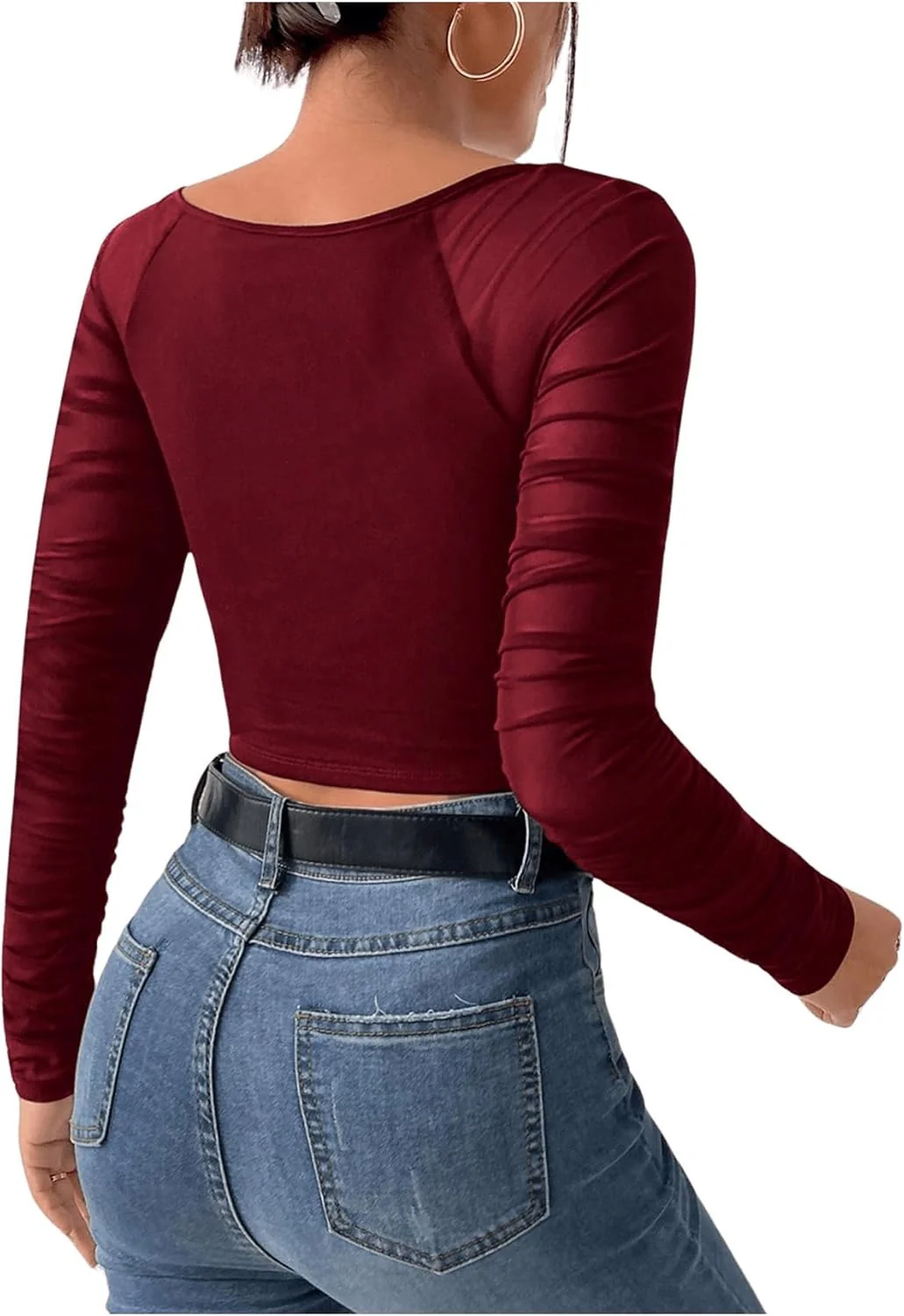 Neted Solid Crop Top - Image 21