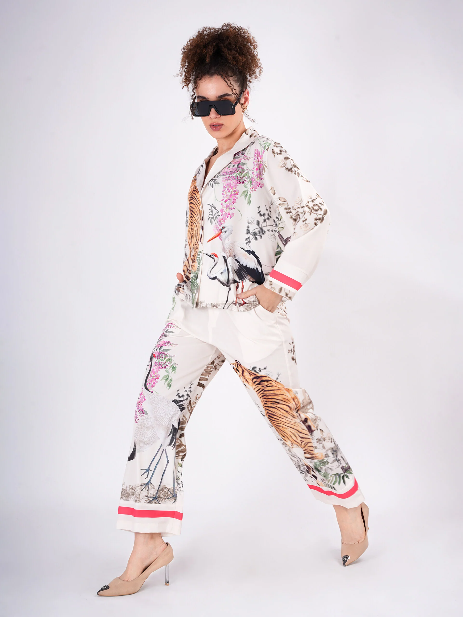 Clobug Off White Tiger Print co ord set - Image 3