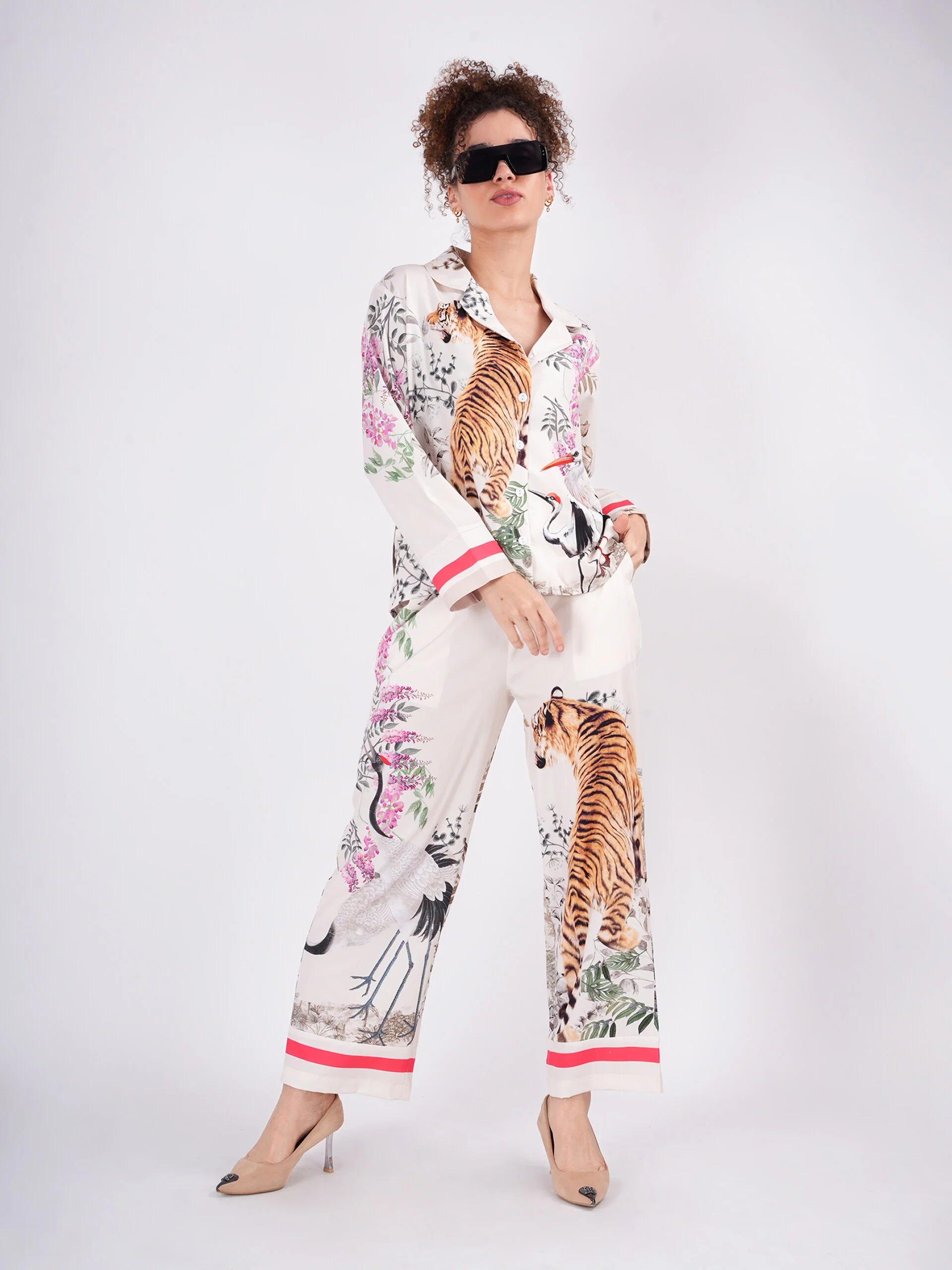 Clobug Off White Tiger Print co ord set - Image 4