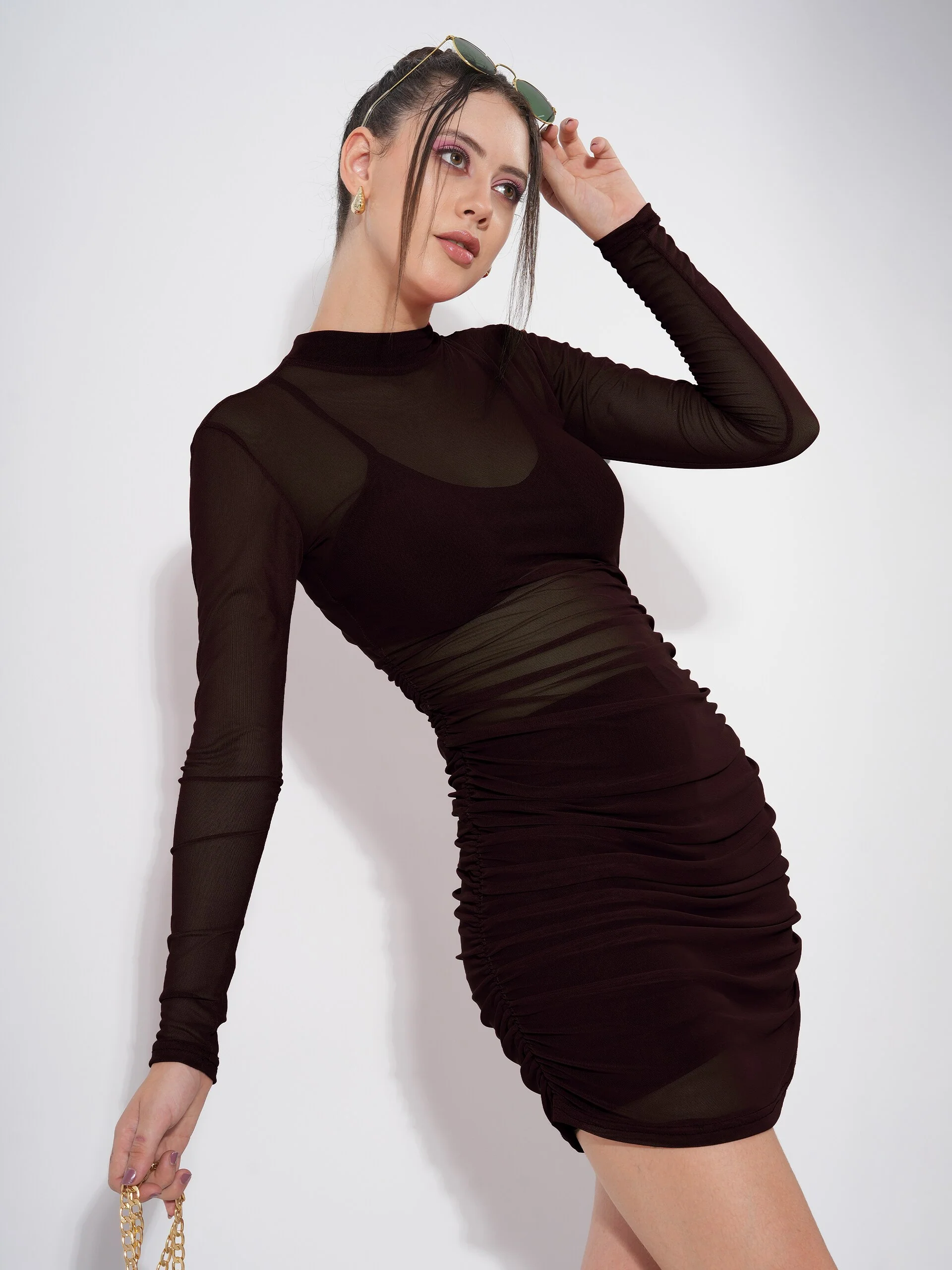 Clobug Women Full Sleeve Red Dress - Image 26