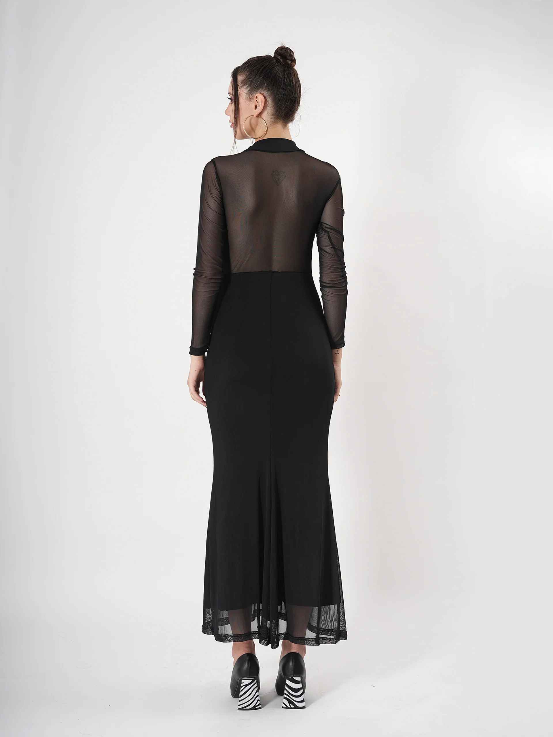 Clobug Sheer Long Dress With Full Sleeve - Image 11