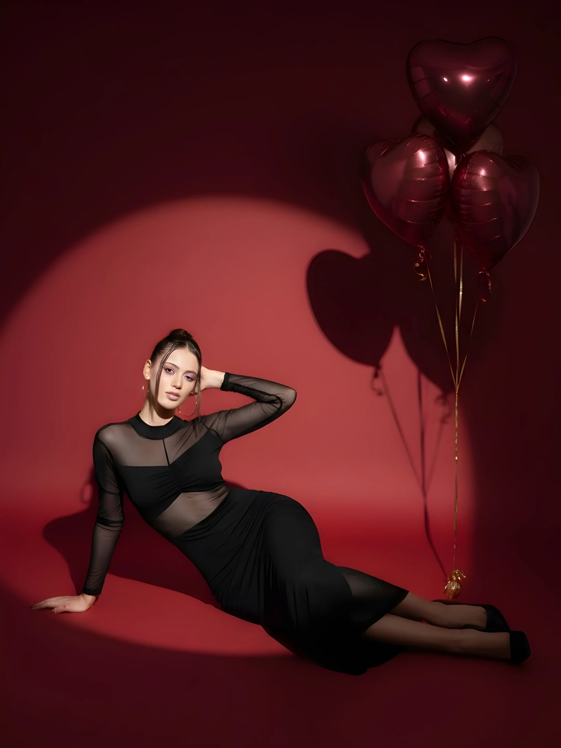 Clobug Sheer Long Dress With Full Sleeve - Image 4