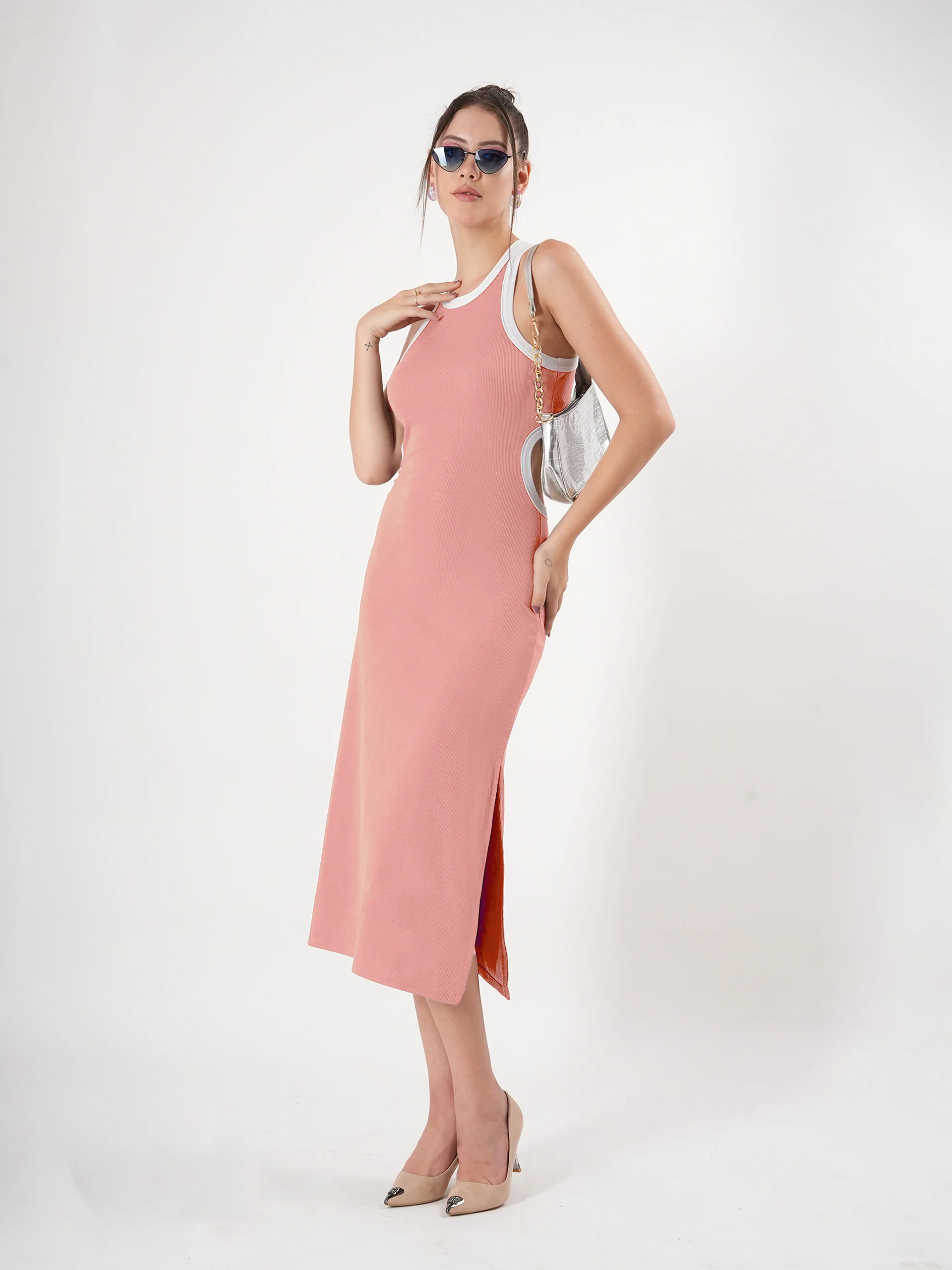 Clobug Sleeveless Midi Dress With Round Neck Back Detail - Image 26