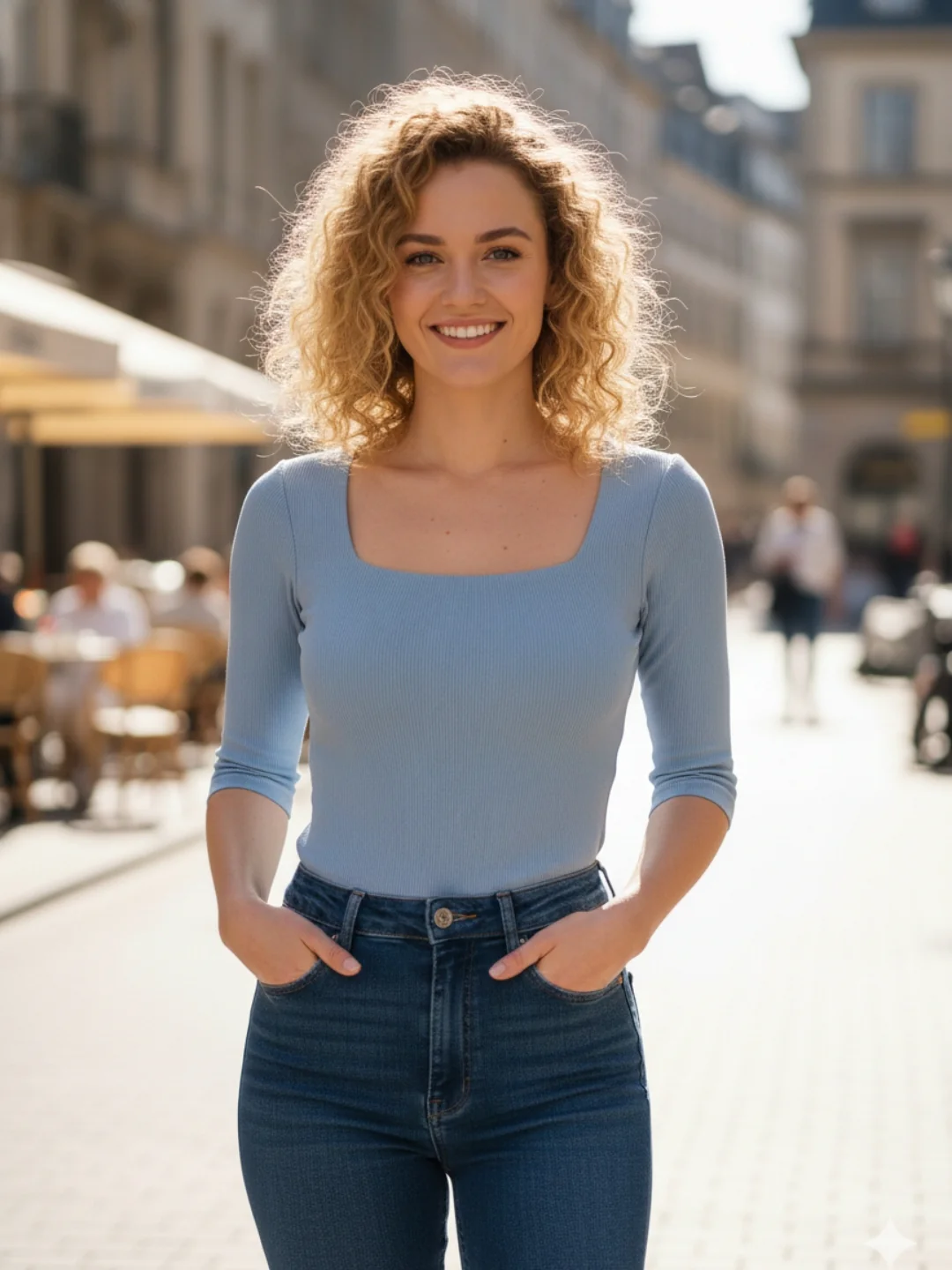 Solid 3/4 Sleeve Fitted Semi Crop Top - Image 19