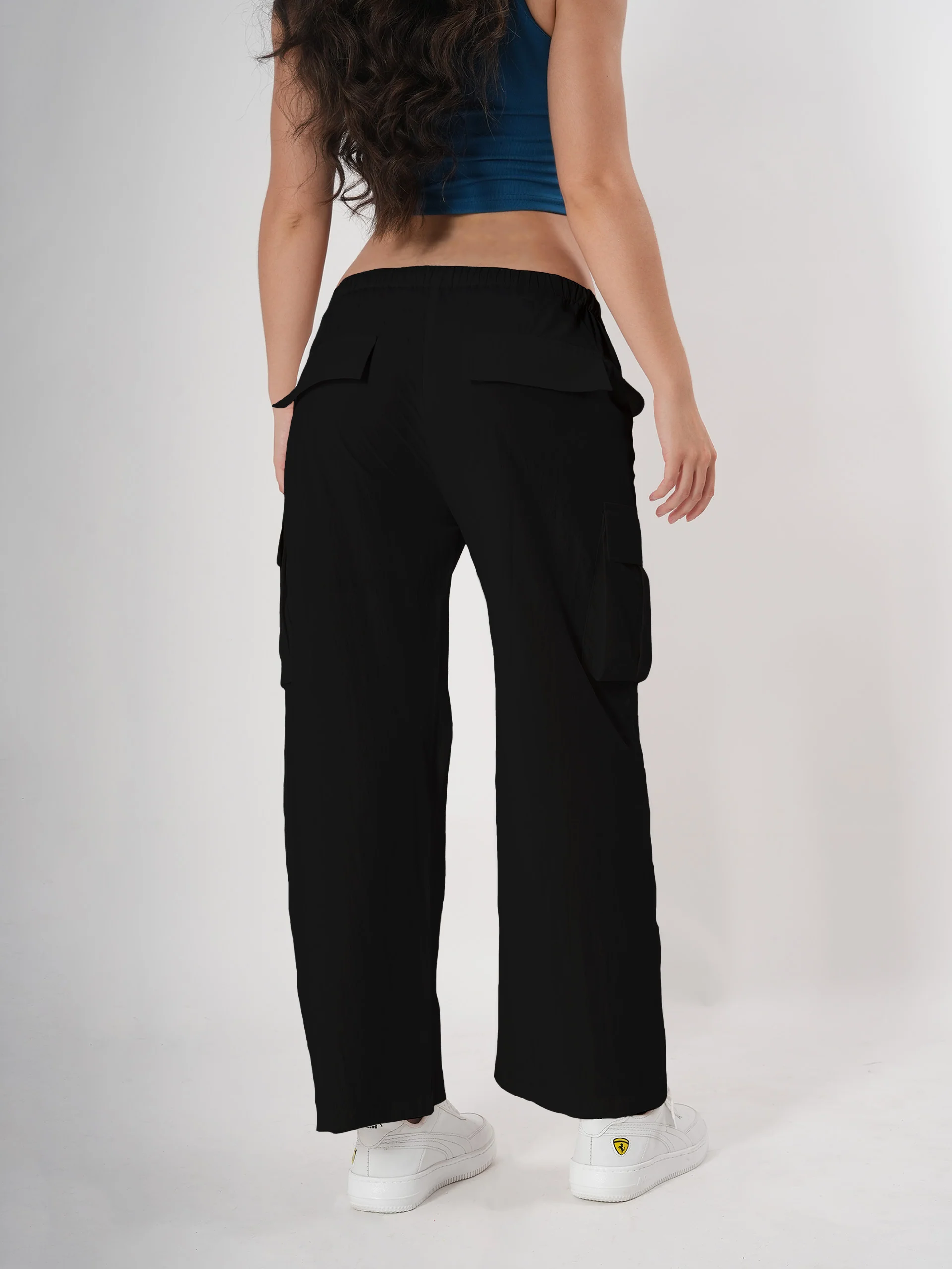 Straight fit cargo pants for women with Adjustable Strings - Image 10
