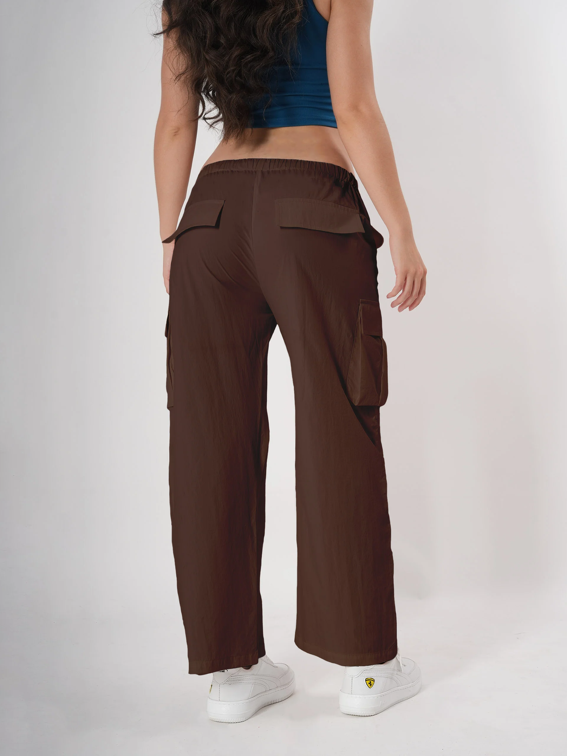 Straight fit cargo pants for women with Adjustable Strings - Image 16