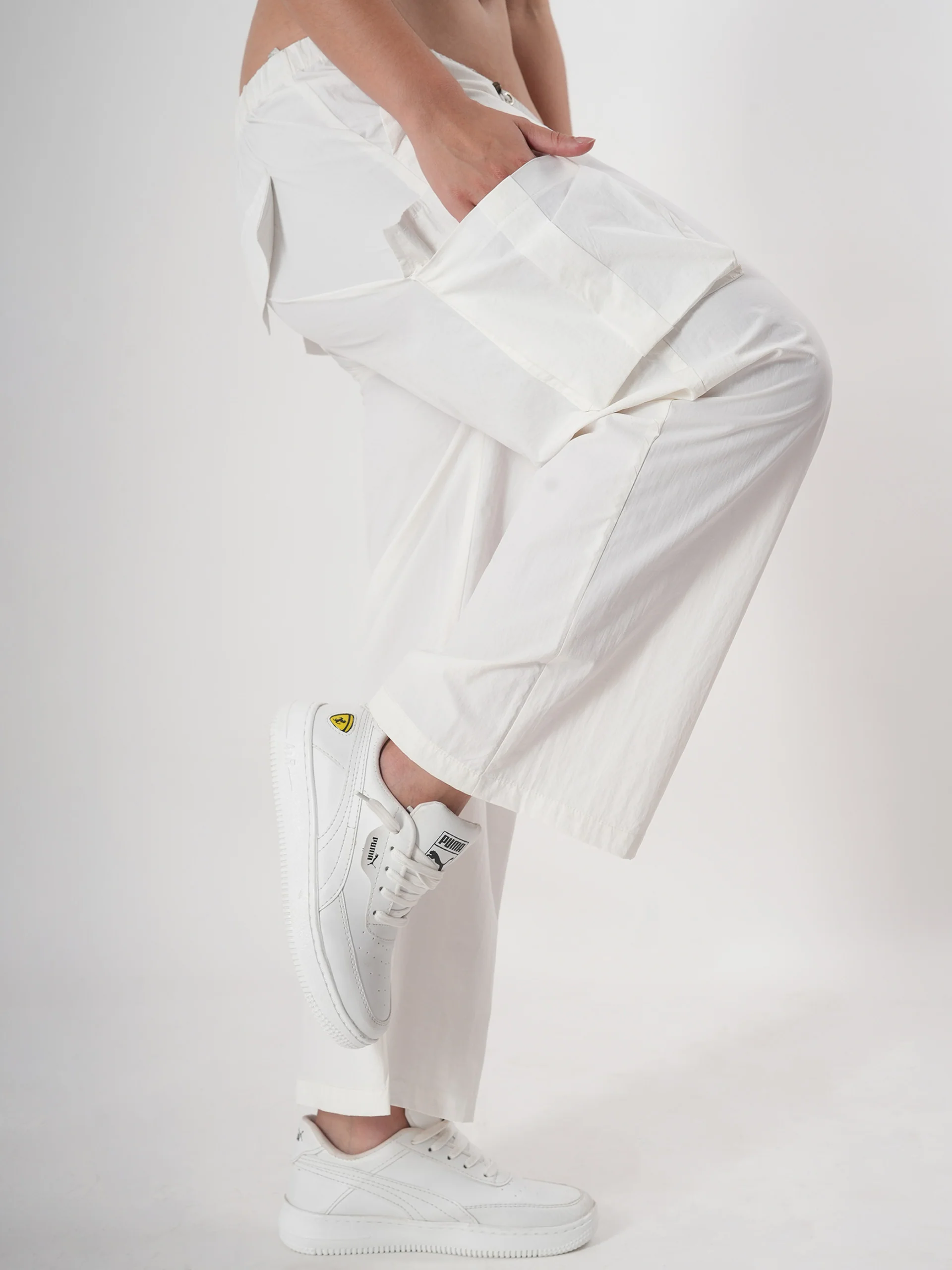 Straight fit cargo pants for women with Adjustable Strings - Image 27