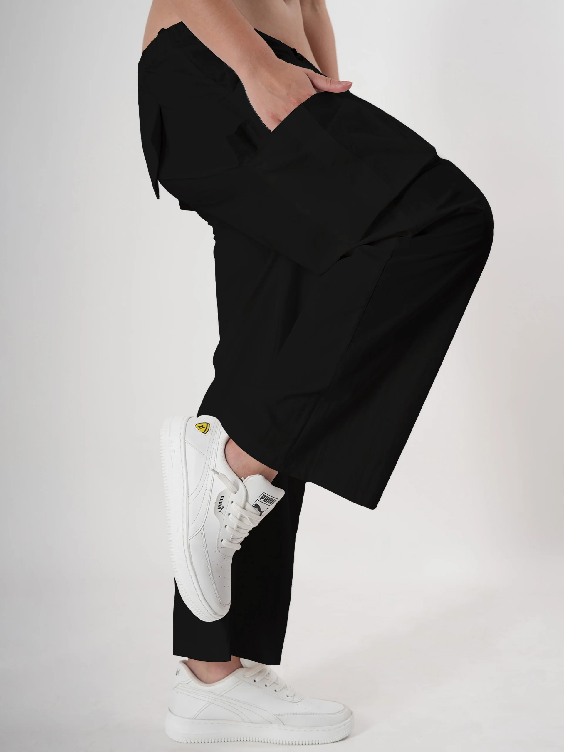 Straight fit cargo pants for women with Adjustable Strings - Image 7