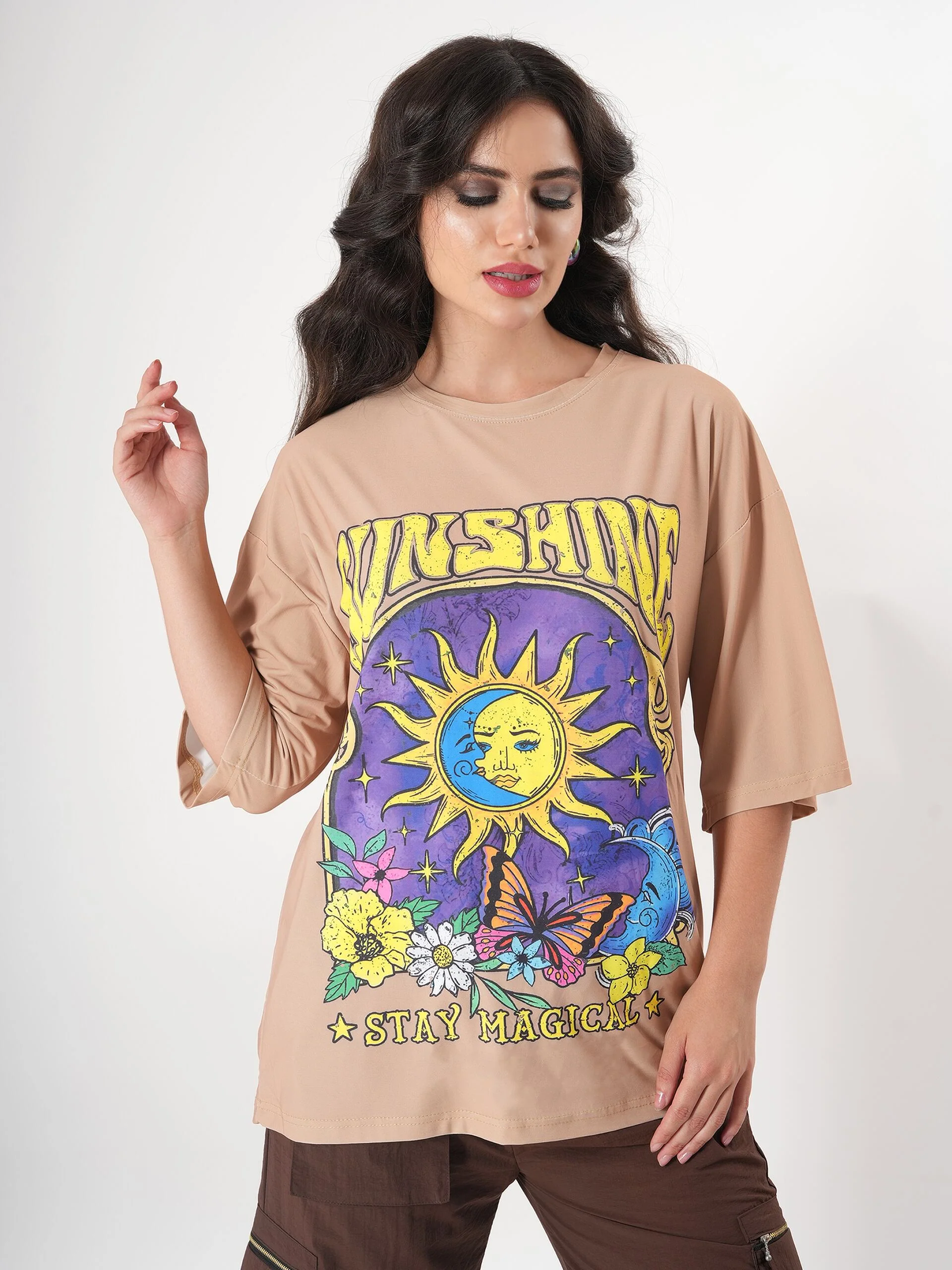 Sunshine Print T- Shirt With Round Neck and Half Sleeve - Image 11