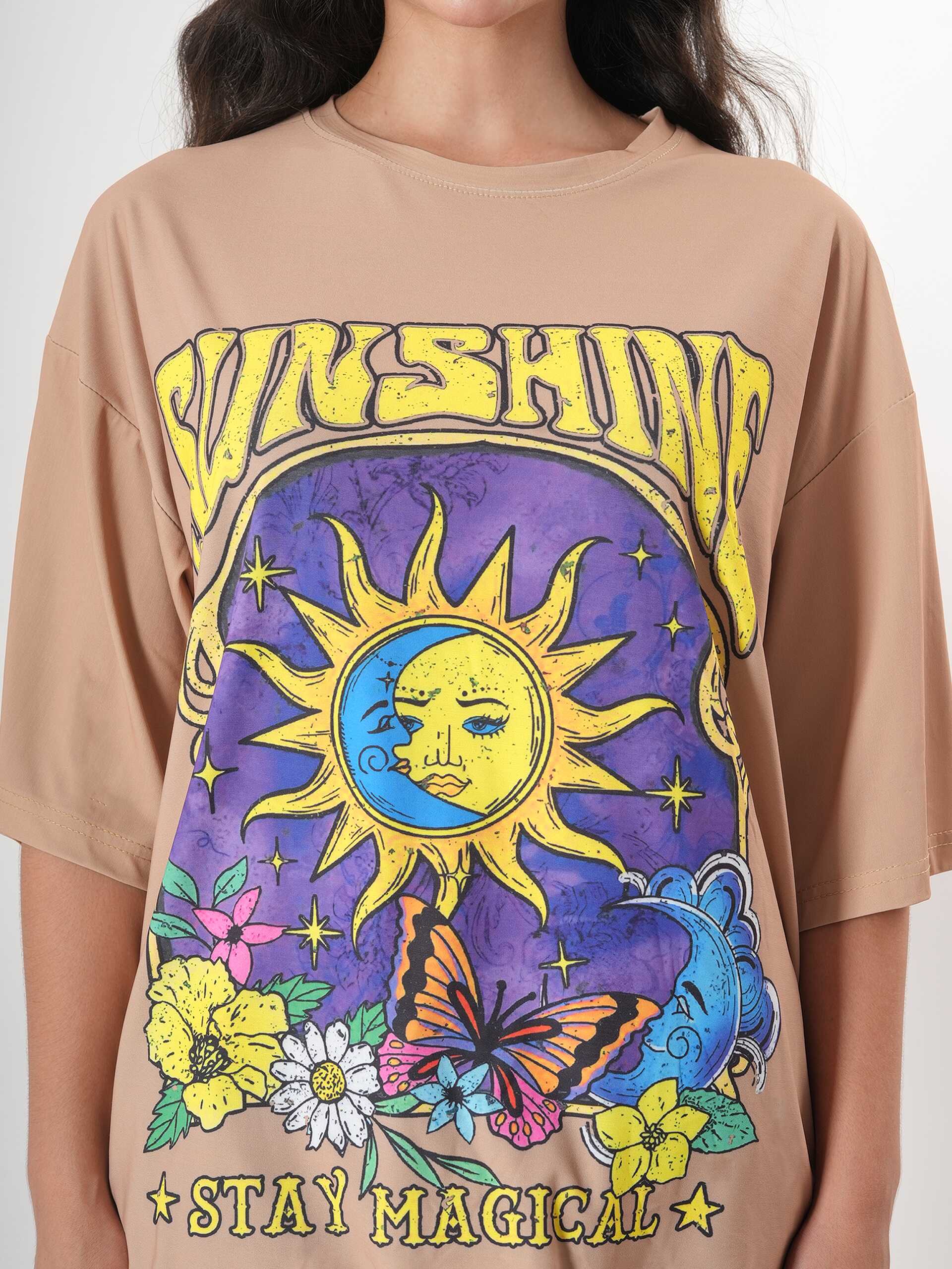 Sunshine Print T- Shirt With Round Neck and Half Sleeve - Image 12