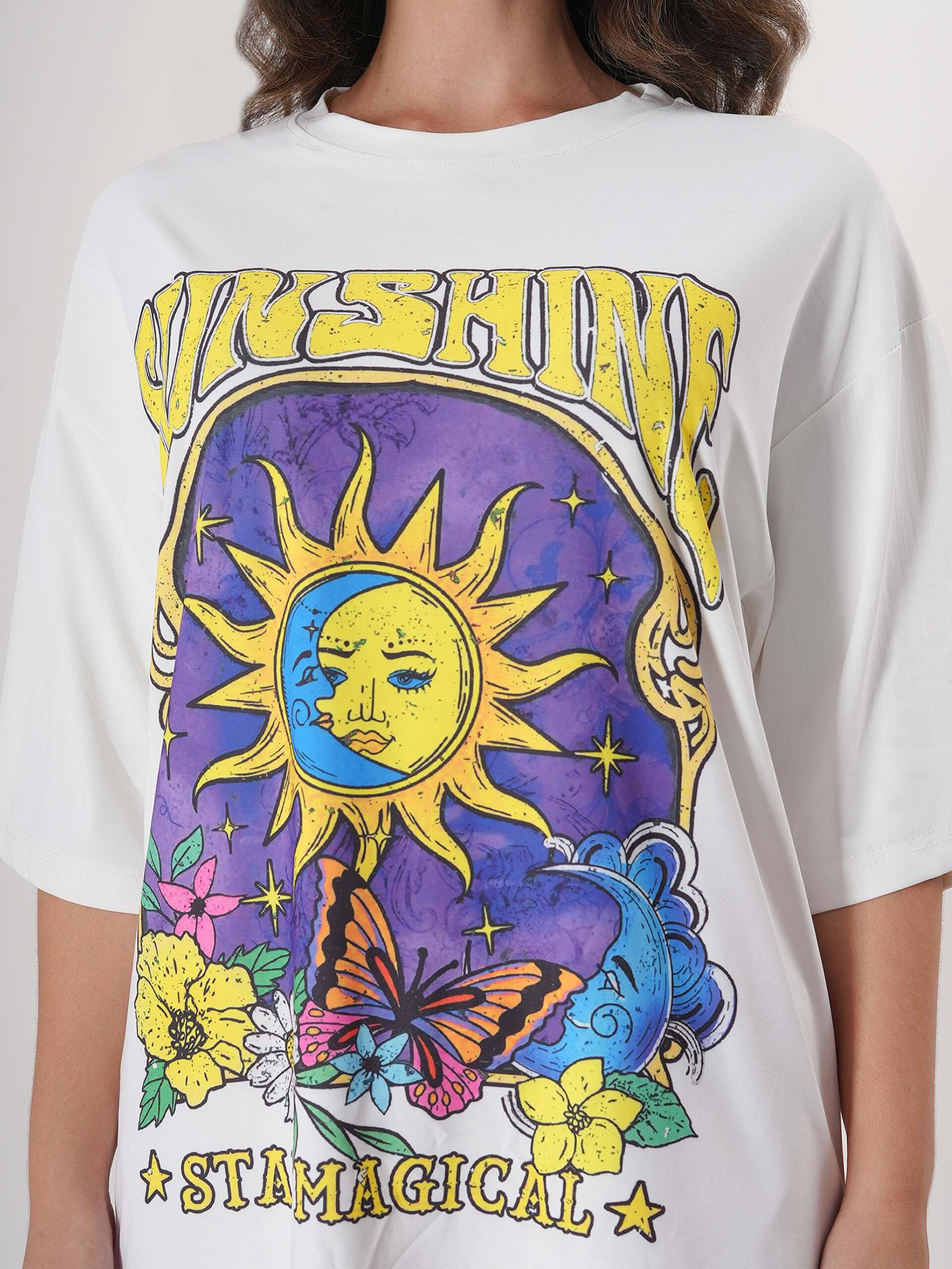 Sunshine Print T- Shirt With Round Neck and Half Sleeve - Image 3