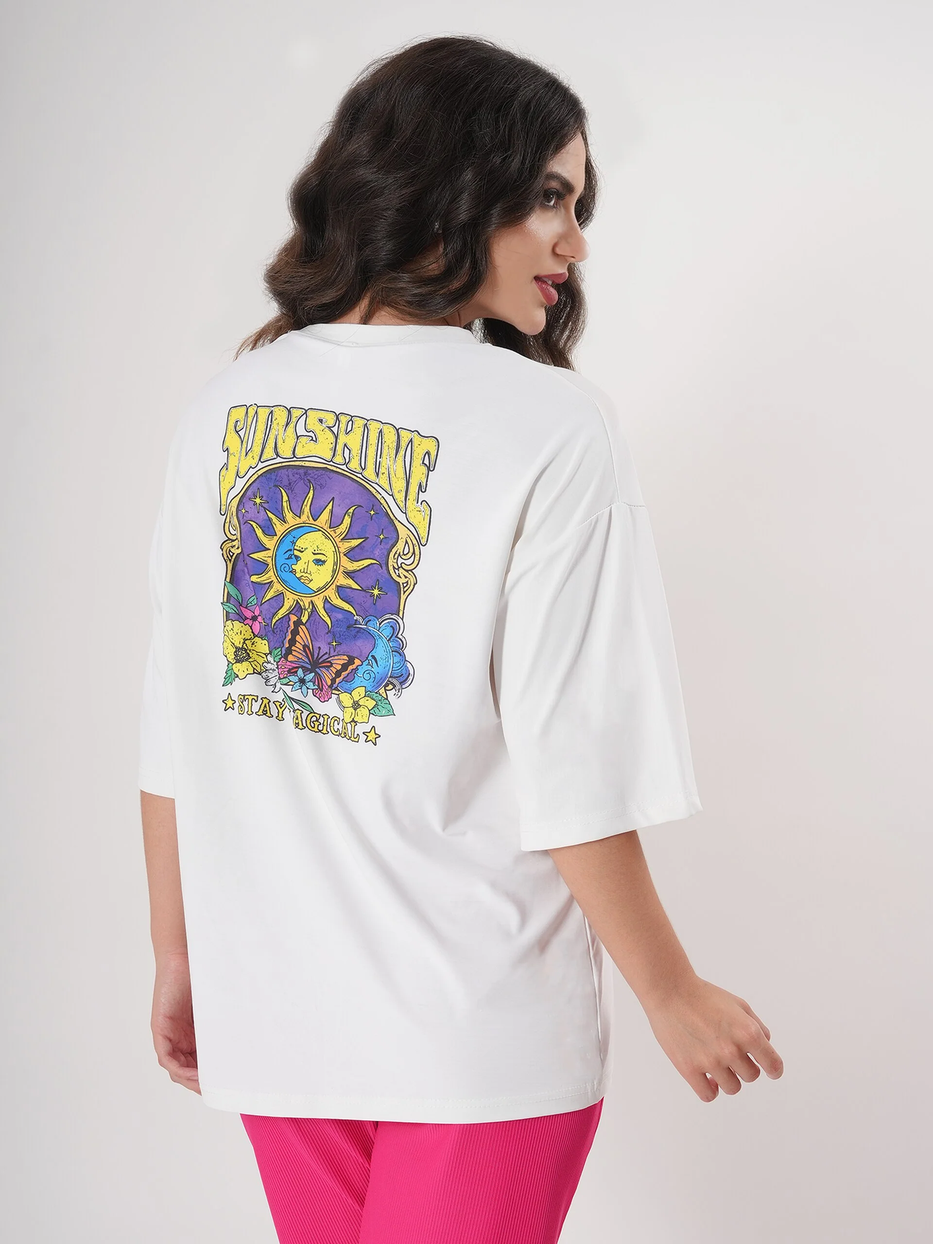Sunshine Print T- Shirt With Round Neck and Half Sleeve - Image 7