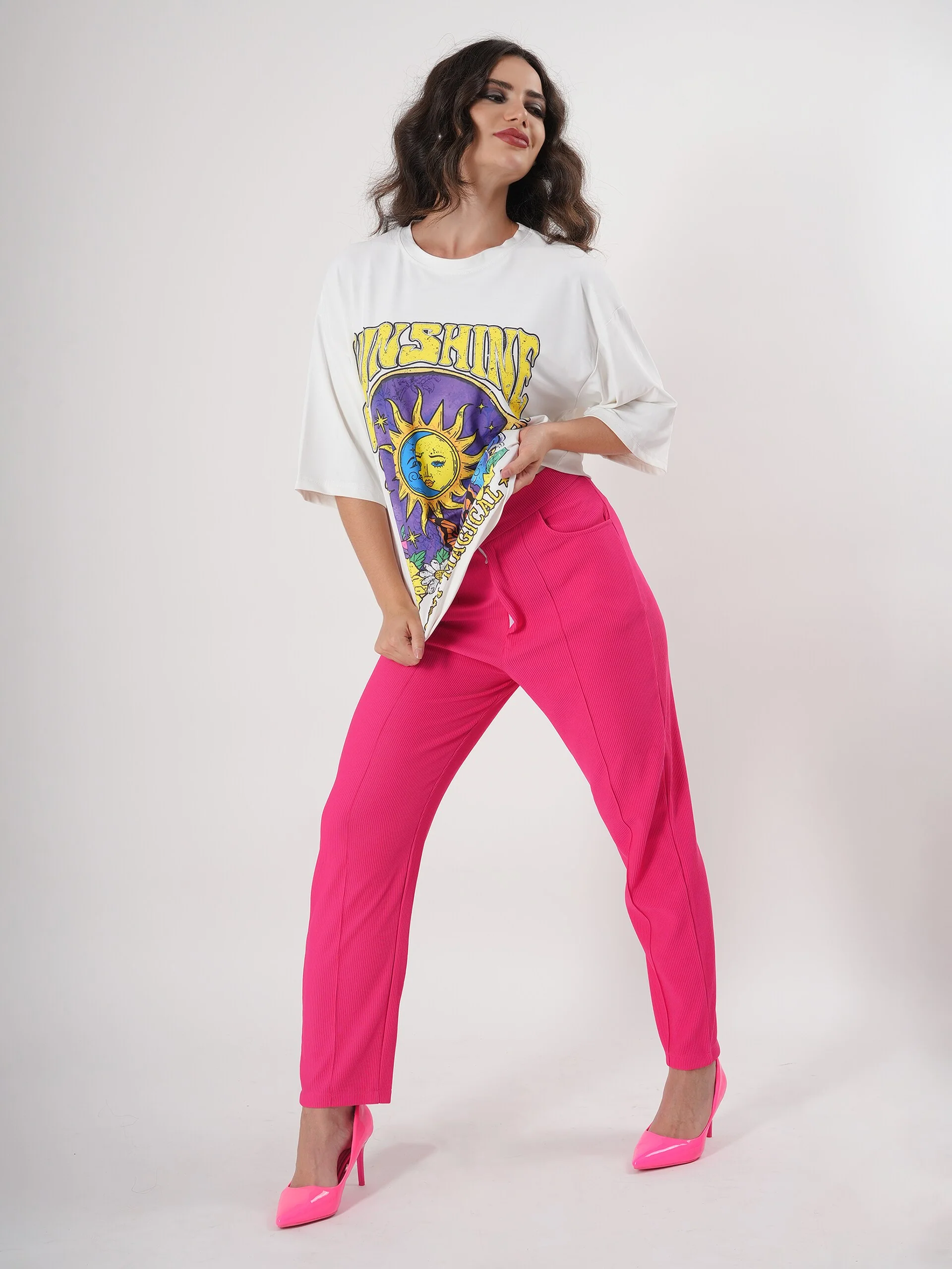 Sunshine Print T- Shirt With Round Neck and Half Sleeve - Image 9