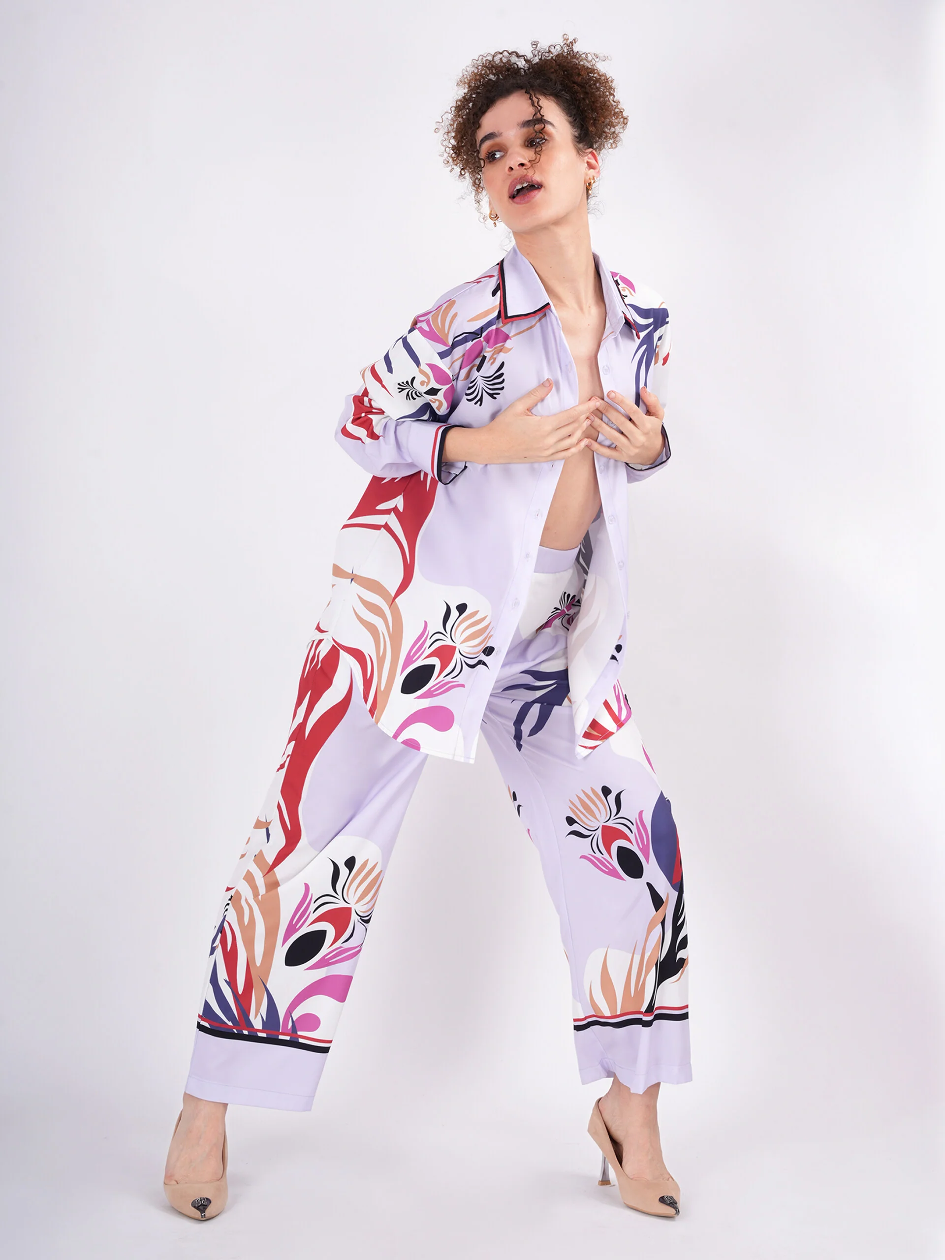 Clobug White Abstract Print co ord set - Image 3