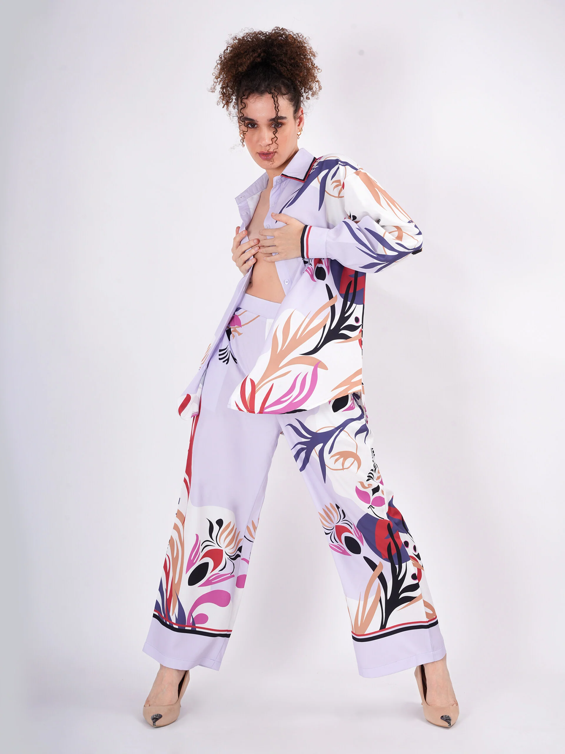 Clobug White Abstract Print co ord set - Image 4