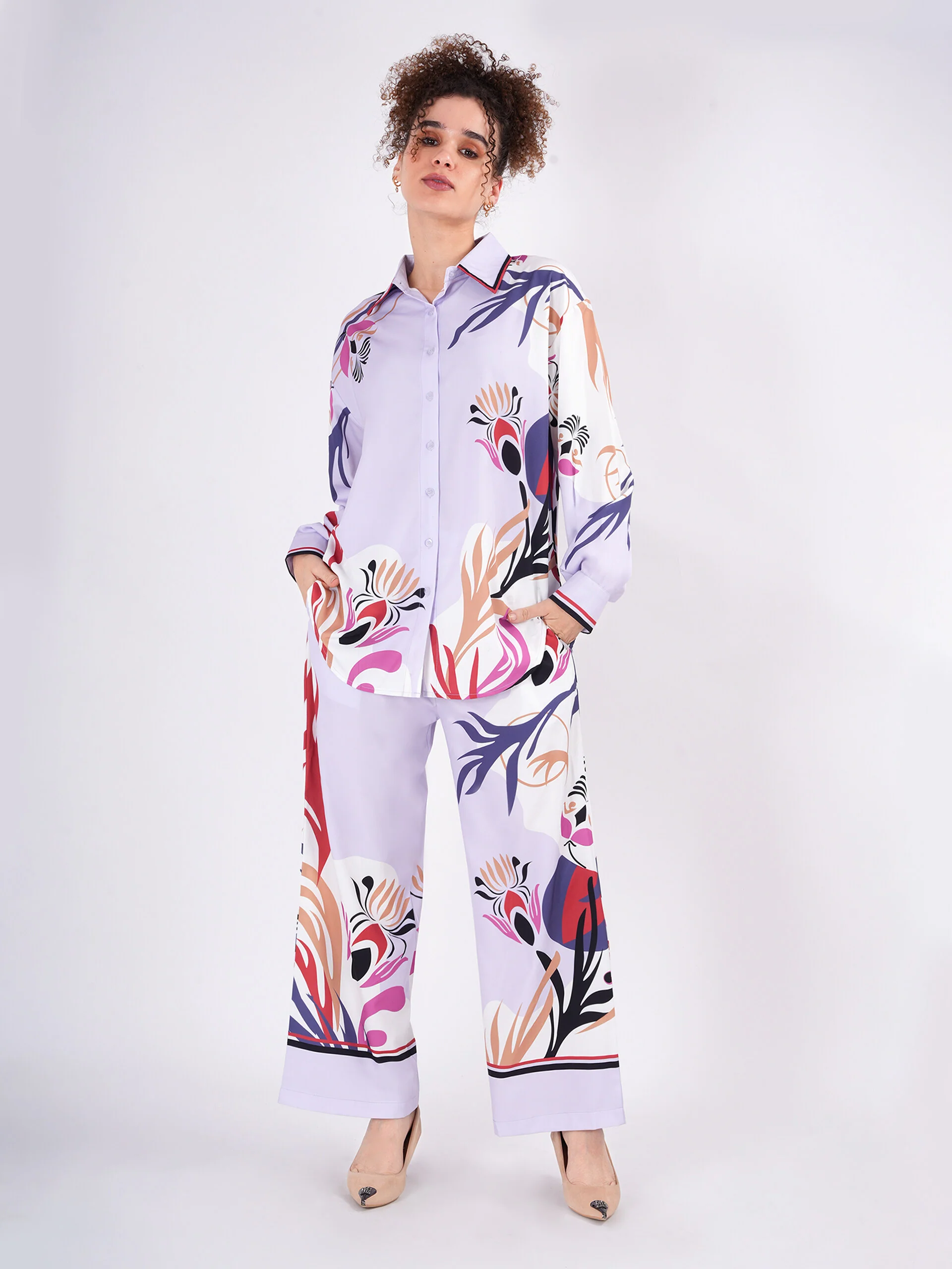 Clobug White Abstract Print co ord set - Image 5